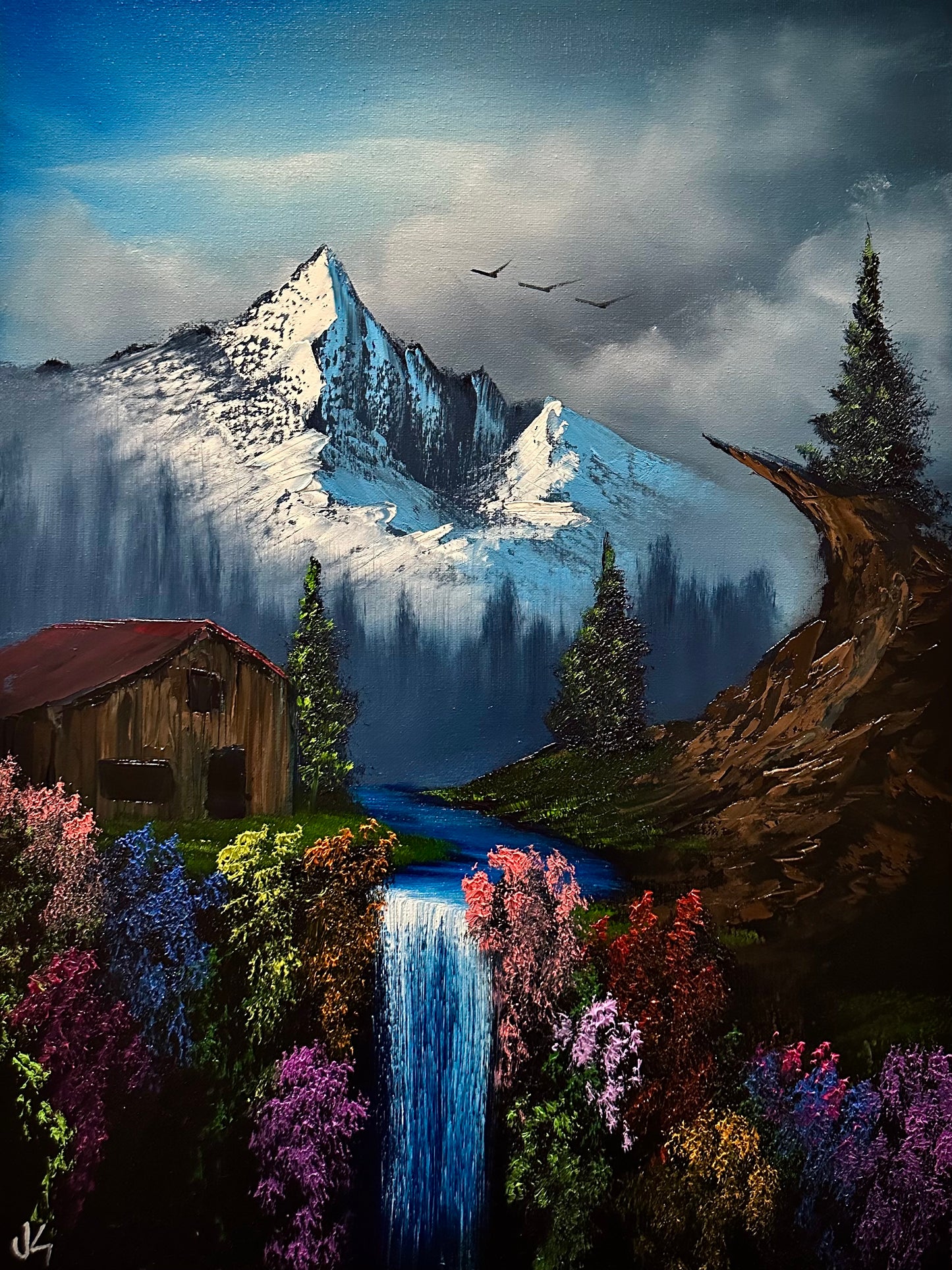 Painting #1444 - 18x24" Canvas - Mountain Landscape