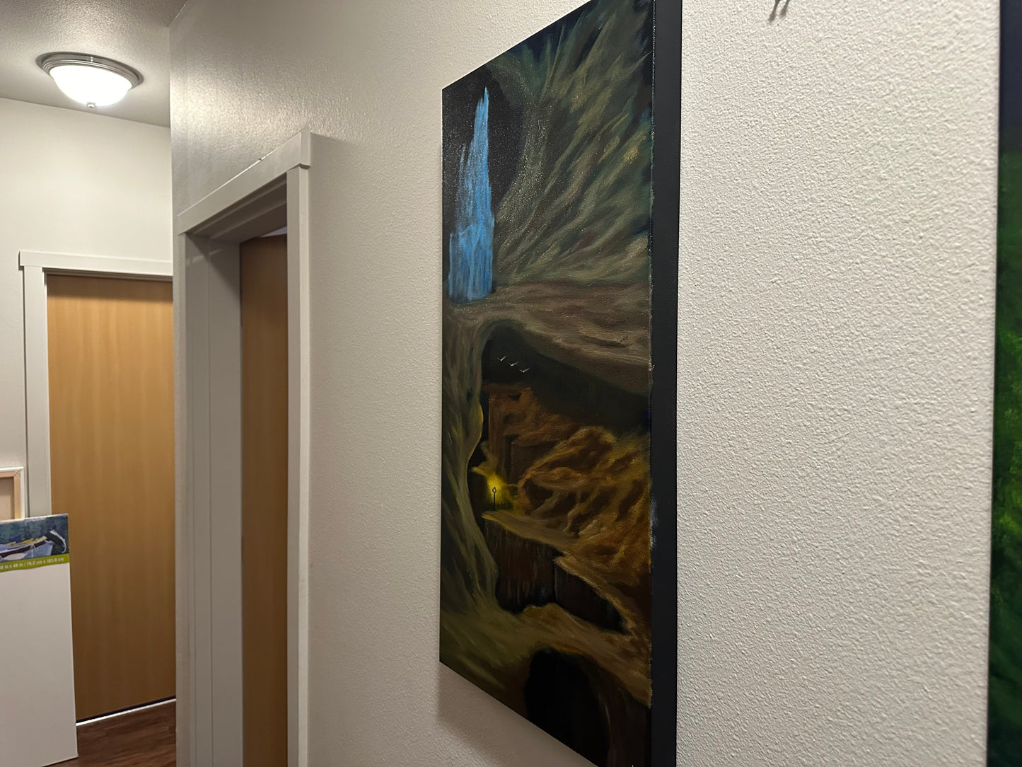 Painting 1339 - 15x30" Pro Series Canvas Cave Landscape painted Live on TikTok 6/13/24 by PaintWithJosh