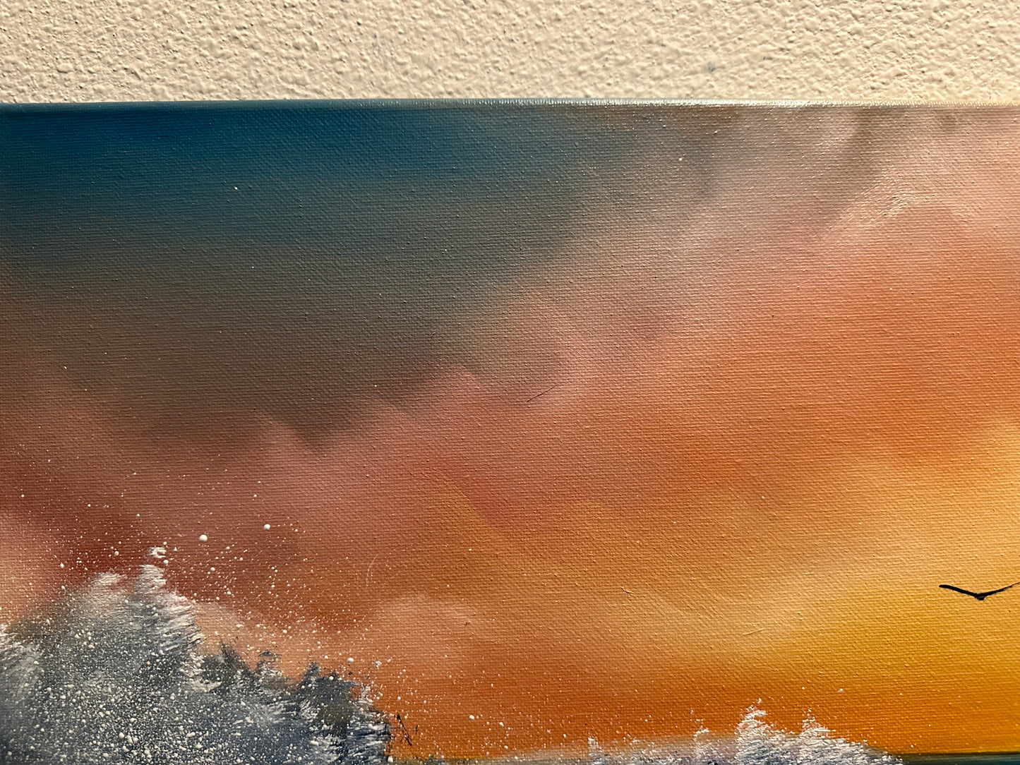 Painting #1396 - 16x20" Canvas - Sunset Seascape Painted on 7/18/24