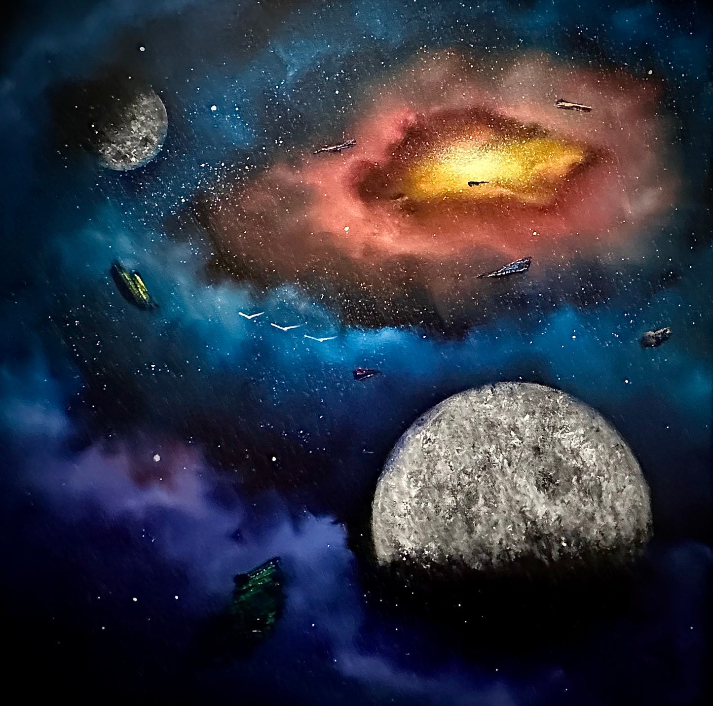 Painting 1414 - 24x24" Pro Series Canvas Deep Space Galaxy painted Live on TikTok 7/28/24 by PaintWithJosh