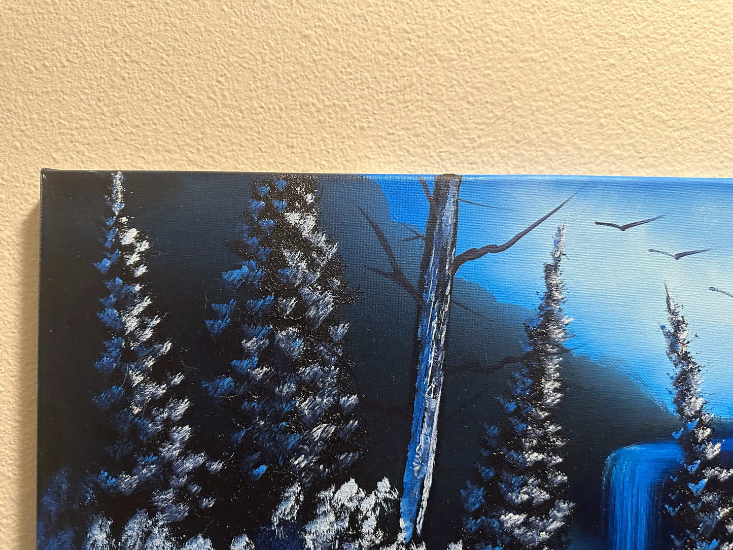 Painting 1309 - 16x20" Canvas - Cold Winter Landscape painted in Class on 5/25/24  by PaintWithJosh