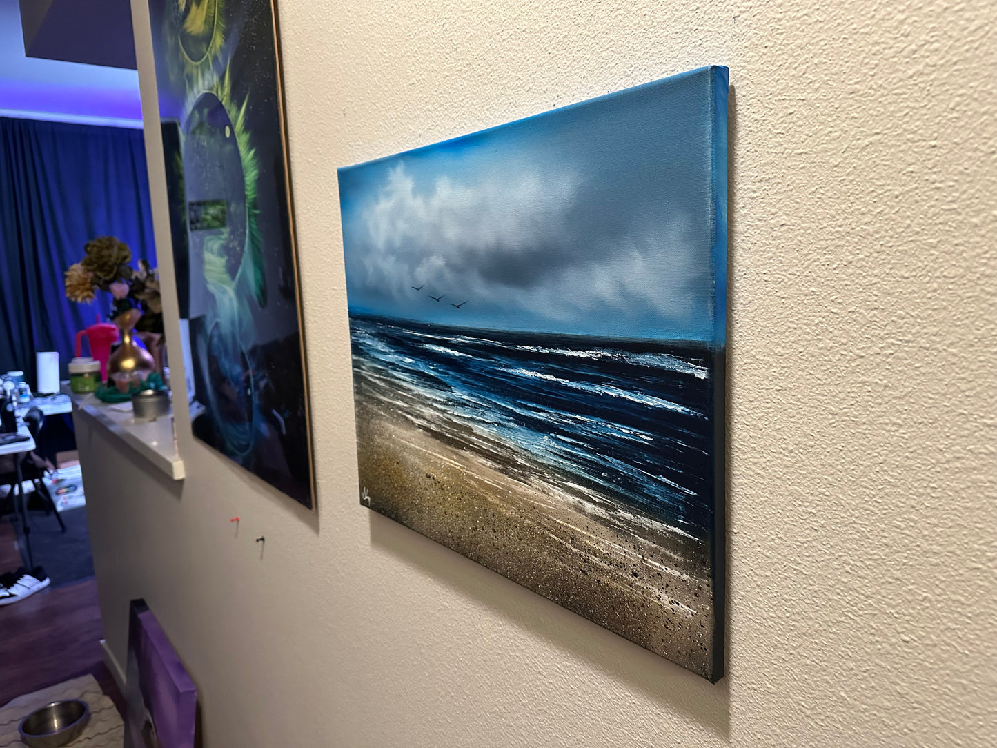 Painting #1379- 16x20" Canvas - Oregon Coast Seascape Painted LIVE ON SOCIAL MEDIA on 7/7/24