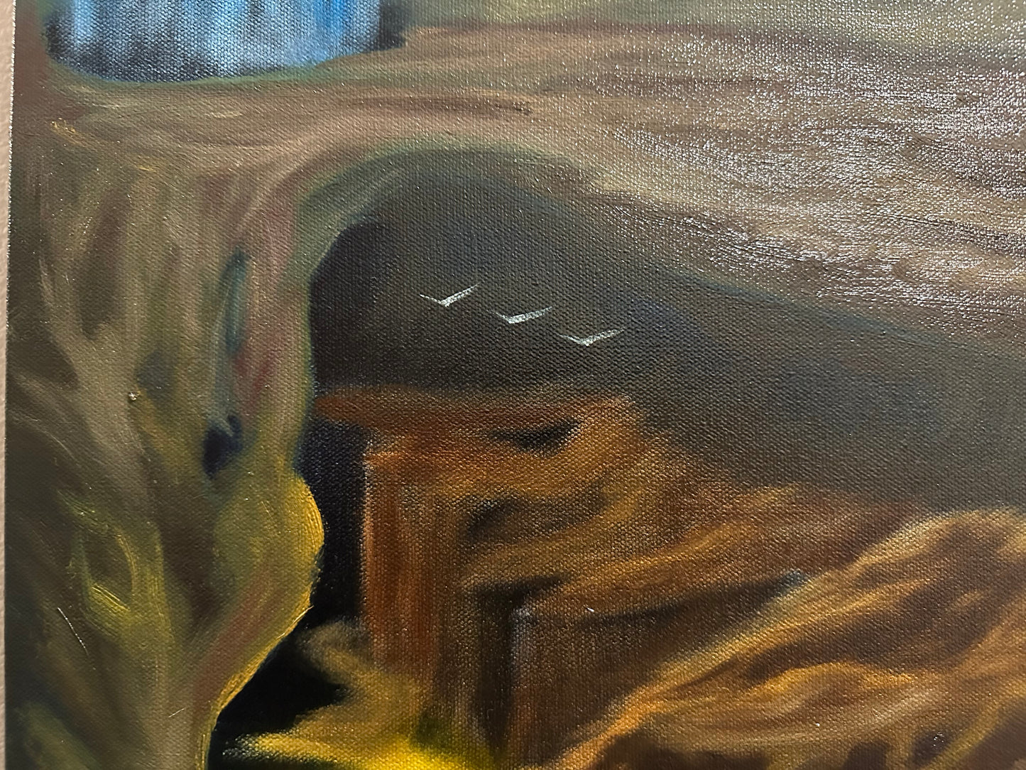 Painting 1339 - 15x30" Pro Series Canvas Cave Landscape painted Live on TikTok 6/13/24 by PaintWithJosh