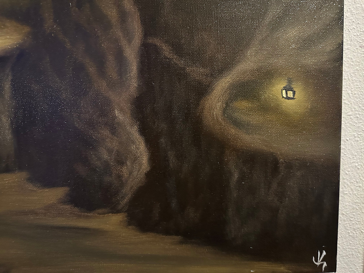 Painting 1344 - 24x24" Pro Series Canvas Cave Landscape Live on TikTok 6/15/24 by PaintWithJosh