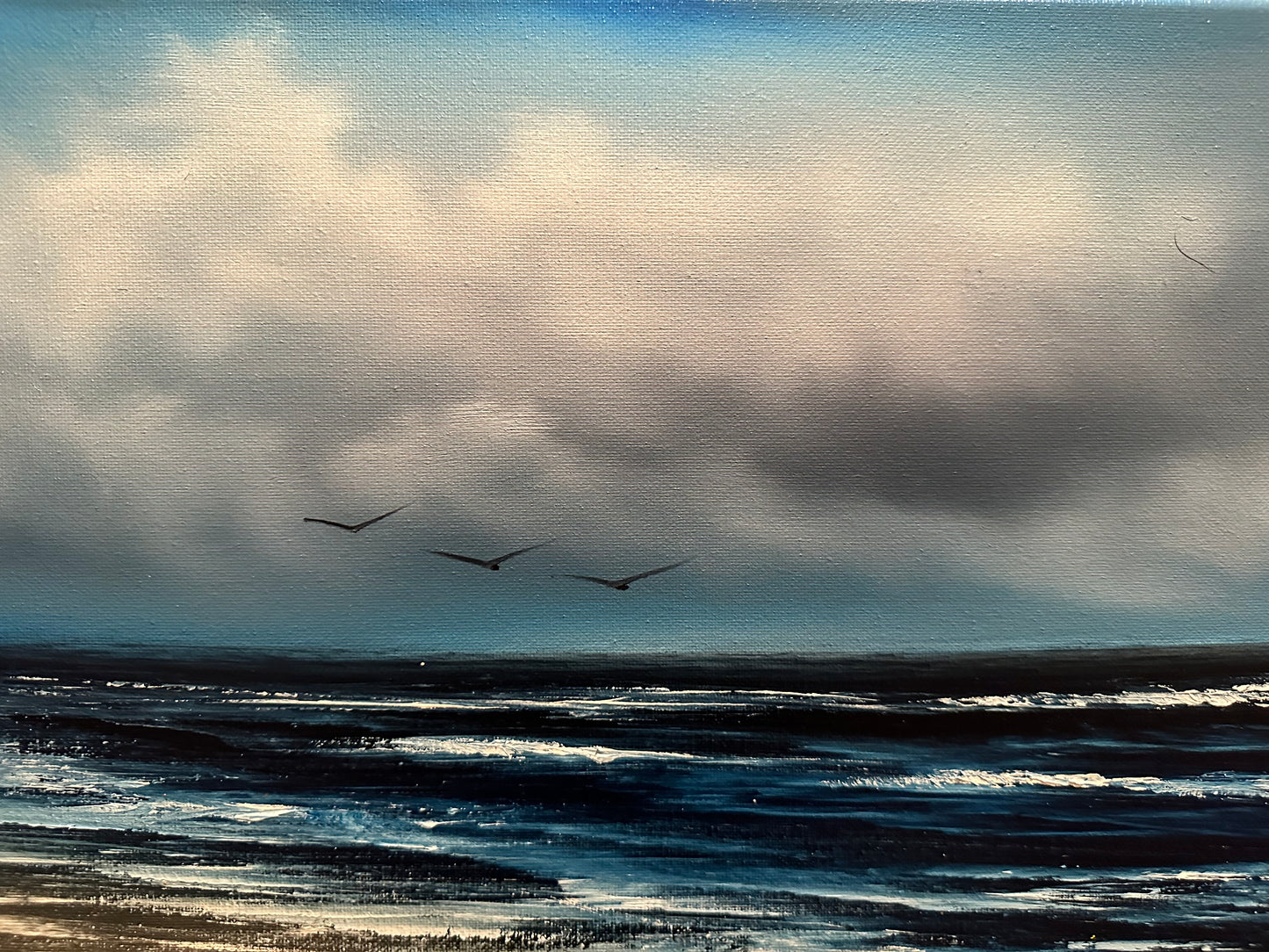 Painting #1379- 16x20" Canvas - Oregon Coast Seascape Painted LIVE ON SOCIAL MEDIA on 7/7/24