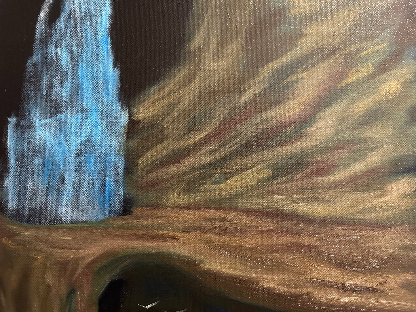 Painting 1339 - 15x30" Pro Series Canvas Cave Landscape painted Live on TikTok 6/13/24 by PaintWithJosh