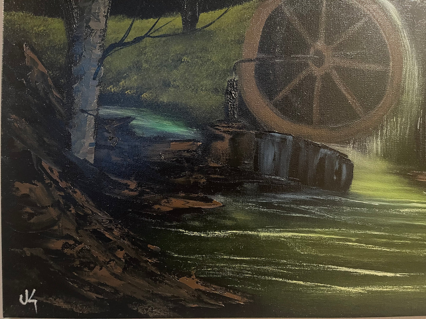 Painting 1366 - 24x30" Pro Series Canvas Old Flour Mill Landscape Live on TikTok 6/28/24 by PaintWithJosh