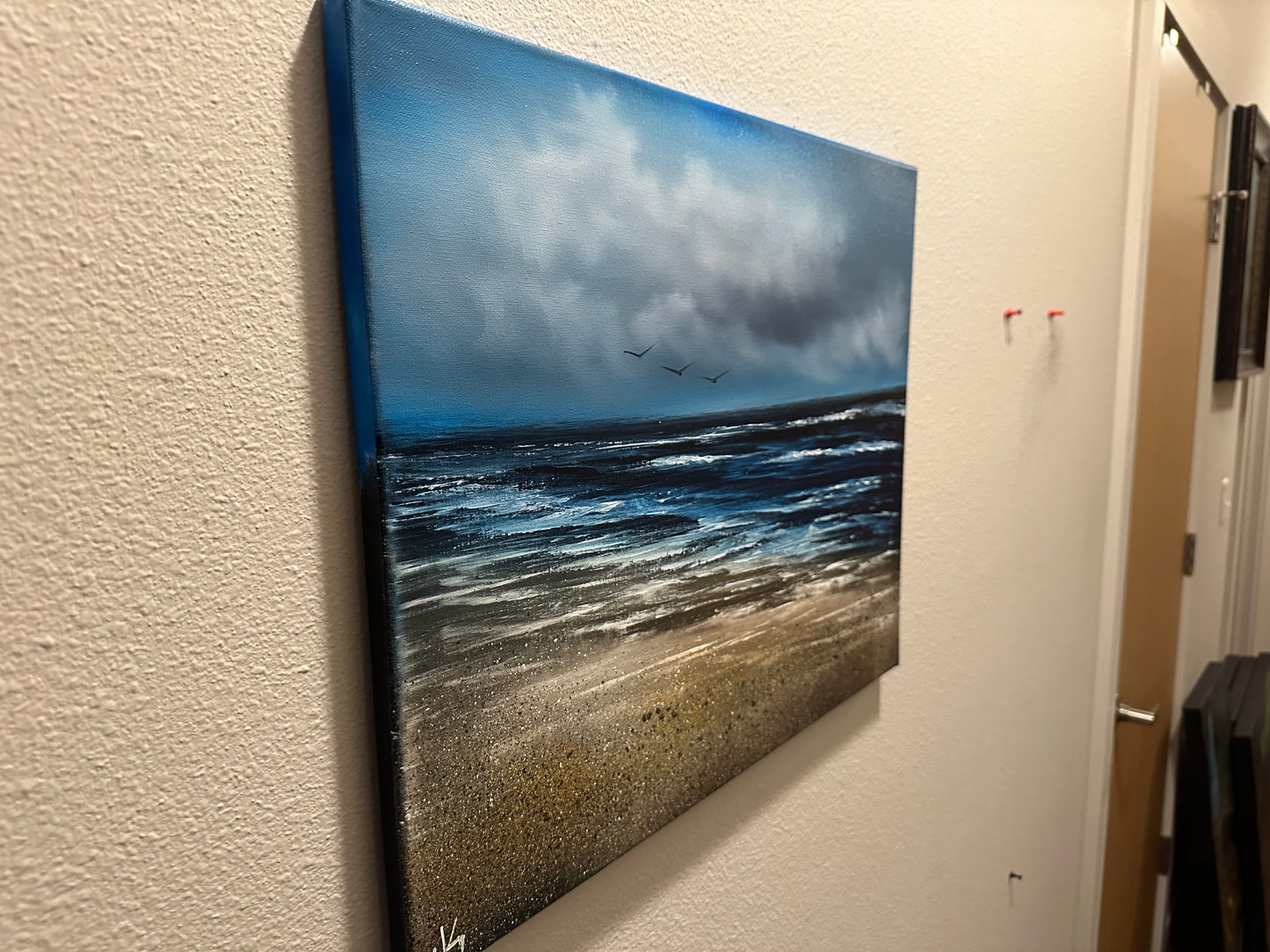 Painting #1379- 16x20" Canvas - Oregon Coast Seascape Painted LIVE ON SOCIAL MEDIA on 7/7/24