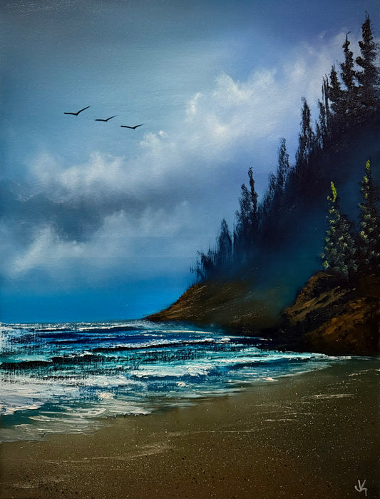 Painting #1556 - 18x24 Canvas - Heceta Head Seascape