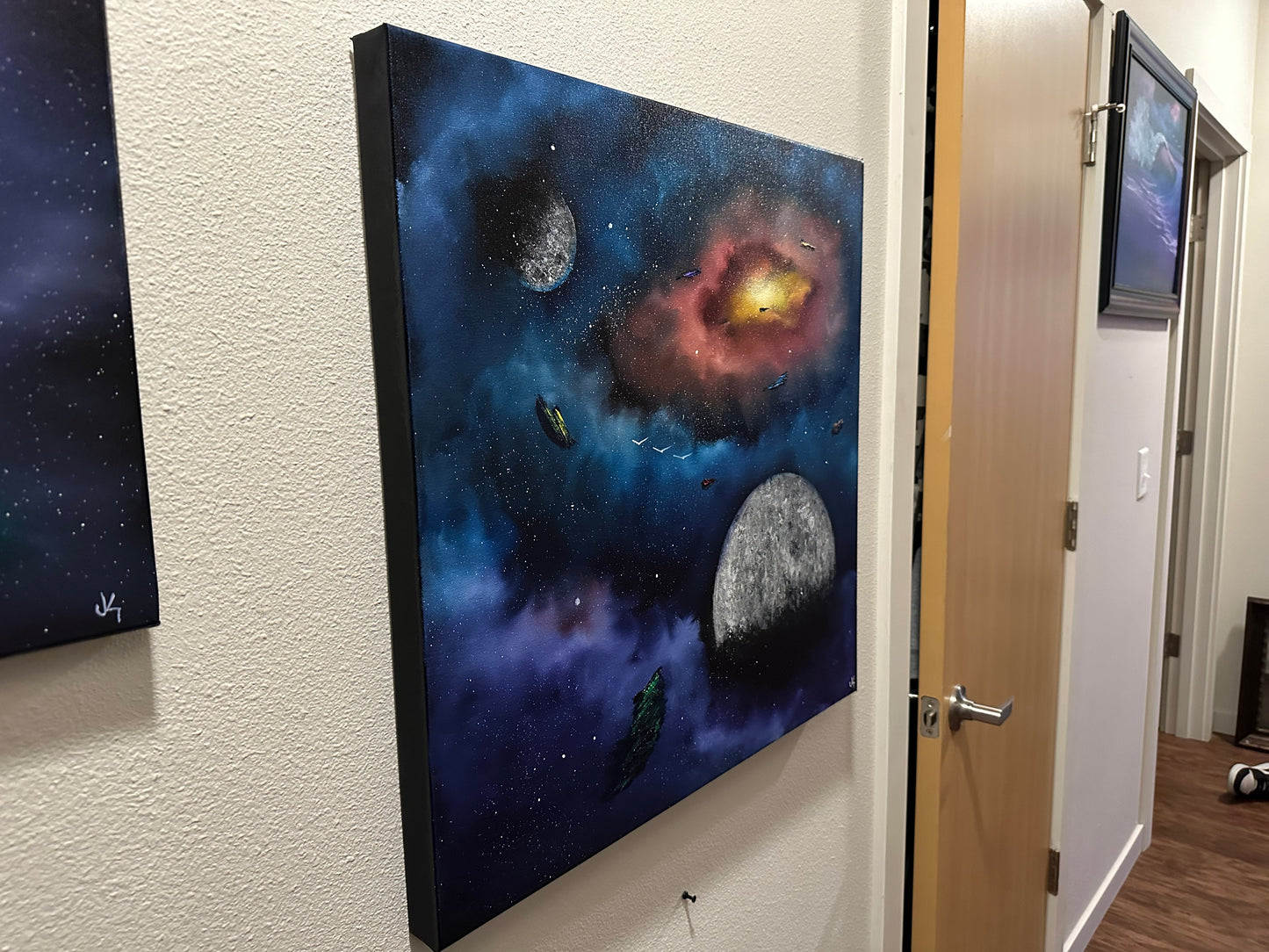 Painting 1414 - 24x24" Pro Series Canvas Deep Space Galaxy painted Live on TikTok 7/28/24 by PaintWithJosh