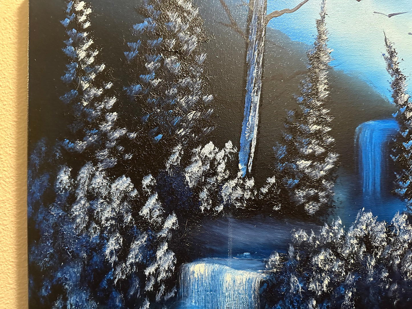 Painting 1309 - 16x20" Canvas - Cold Winter Landscape painted in Class on 5/25/24  by PaintWithJosh