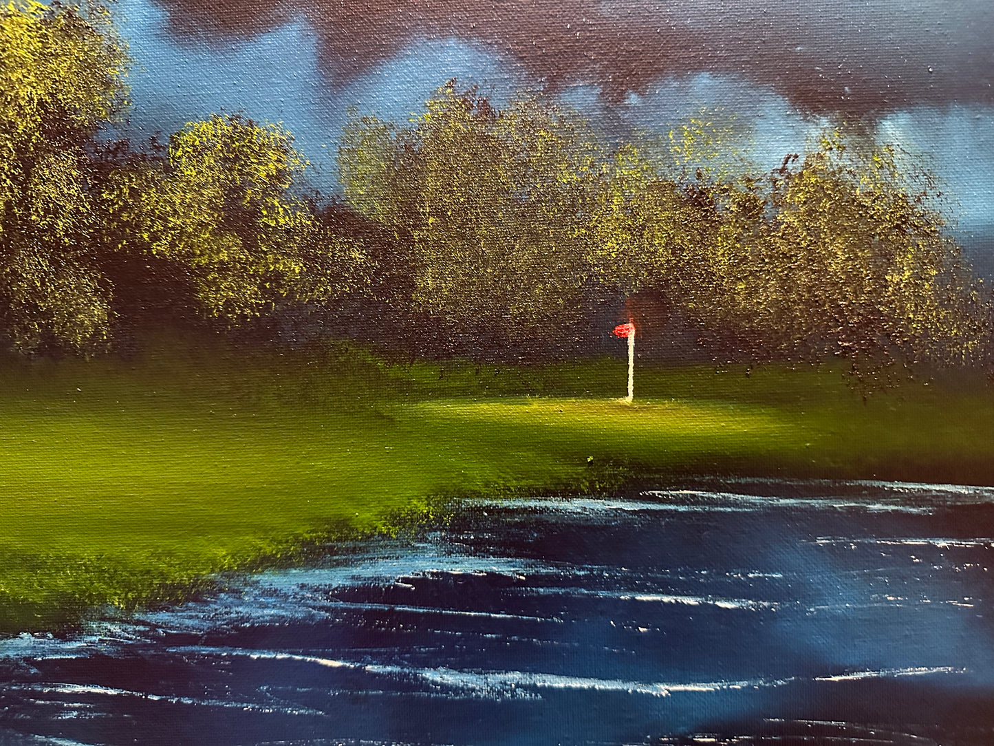 Painting #1391 - 18x24" Canvas - Golf Course At Night Painted on 7/14/24