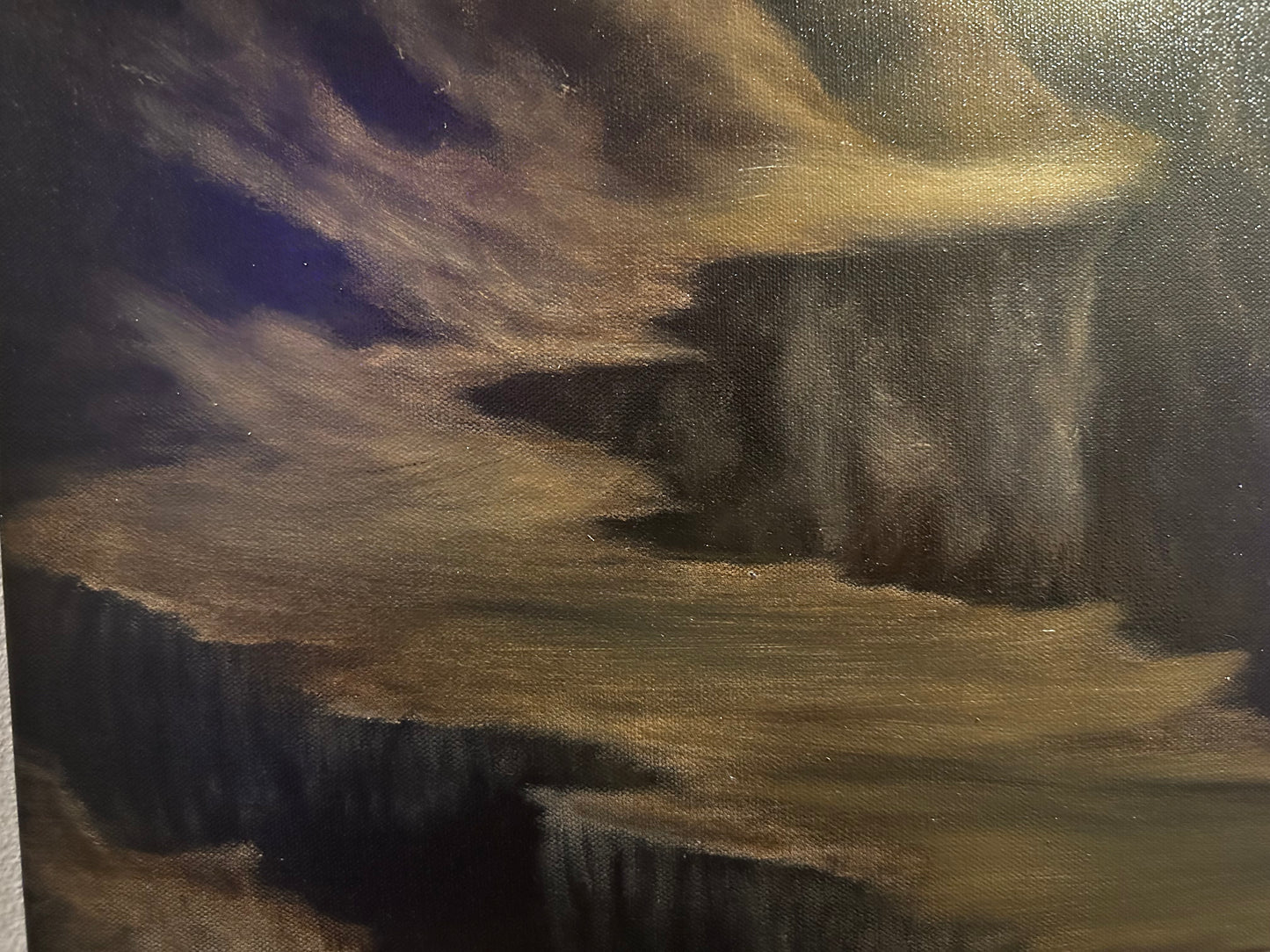 Painting 1344 - 24x24" Pro Series Canvas Cave Landscape Live on TikTok 6/15/24 by PaintWithJosh