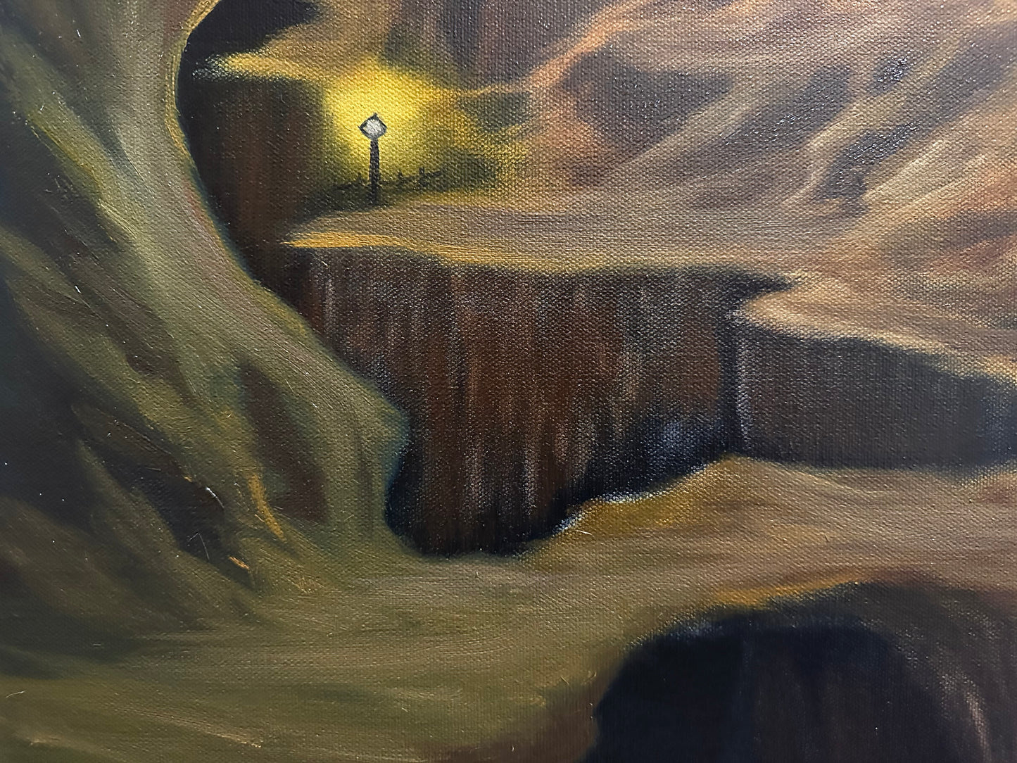 Painting 1339 - 15x30" Pro Series Canvas Cave Landscape painted Live on TikTok 6/13/24 by PaintWithJosh