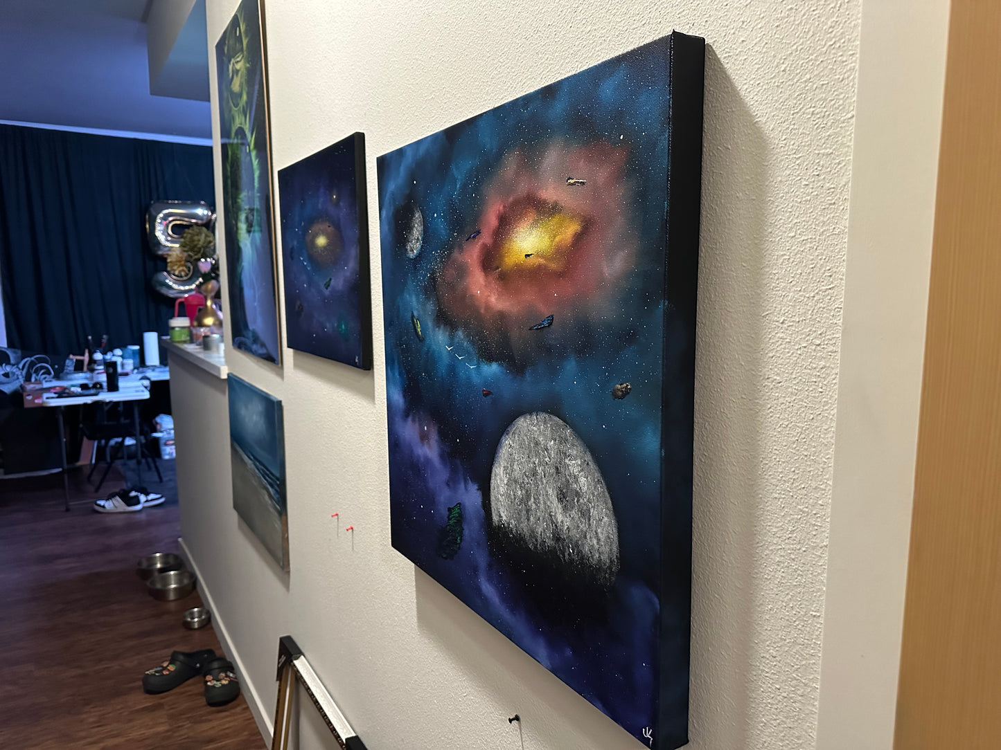 Painting 1414 - 24x24" Pro Series Canvas Deep Space Galaxy painted Live on TikTok 7/28/24 by PaintWithJosh