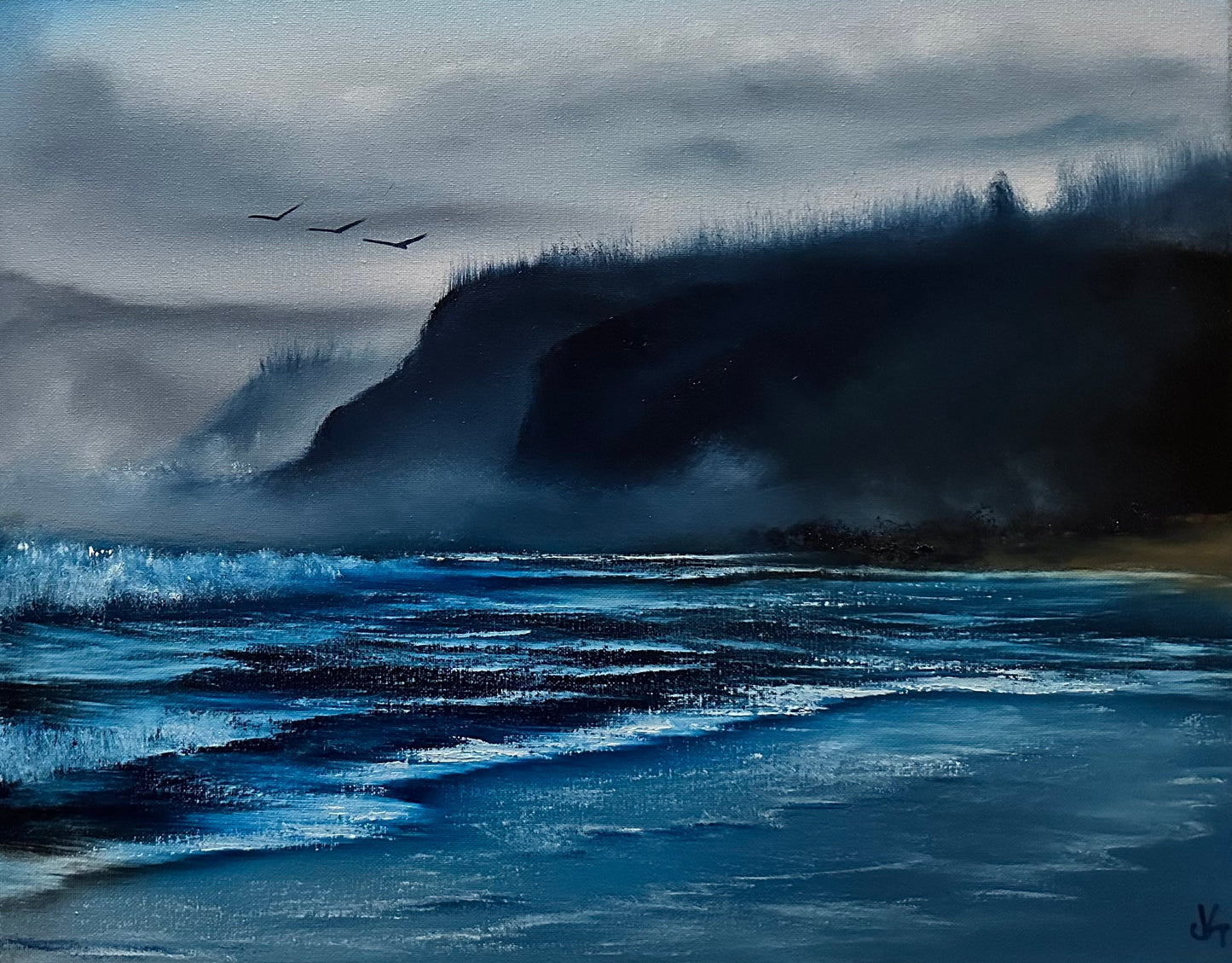 Painting #1537 - 24x30" Pro Series Canvas - Heceta Beach Seascape