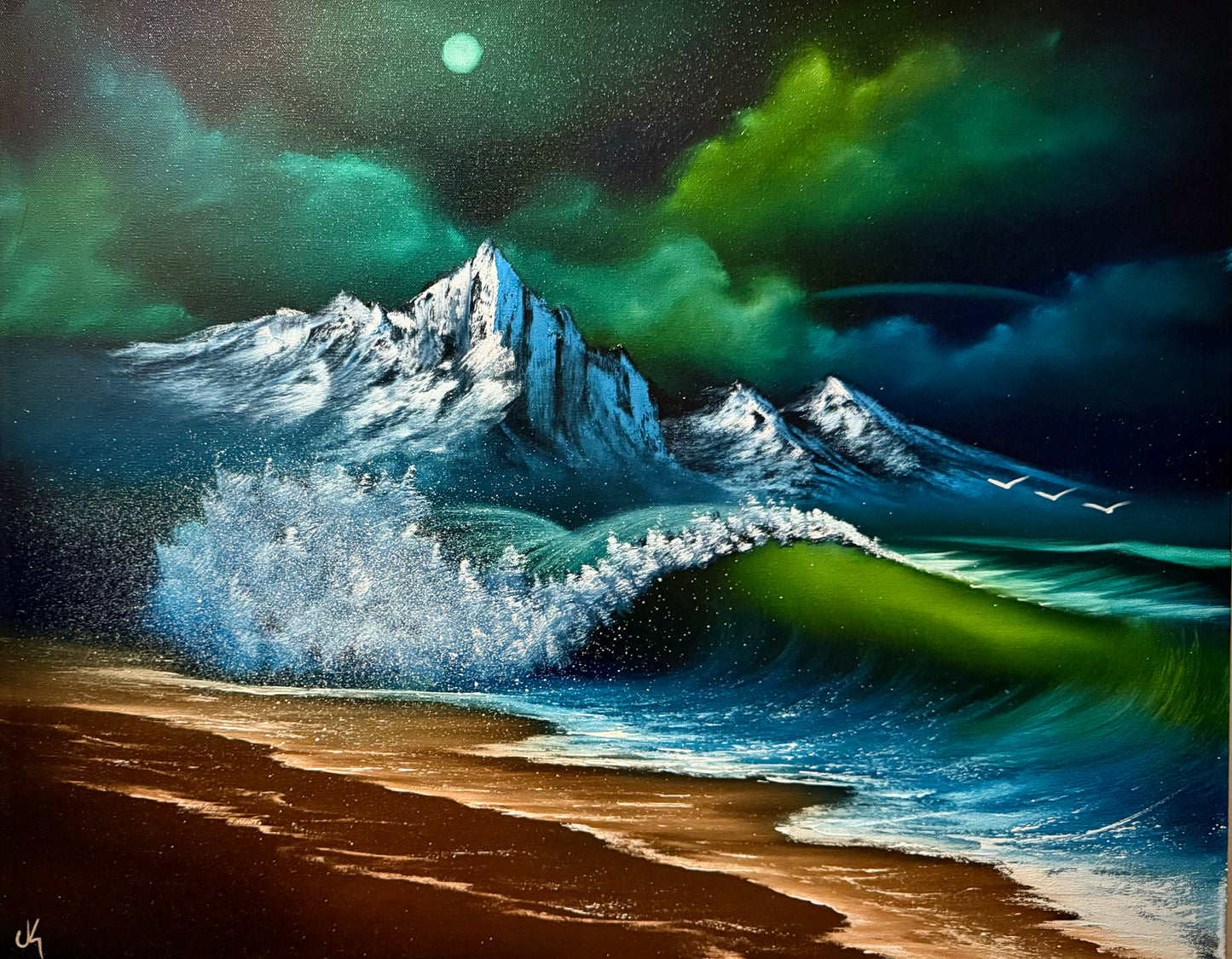 Painting #1567 - 24x30" Pro Series Canvas - Mountain Seascape