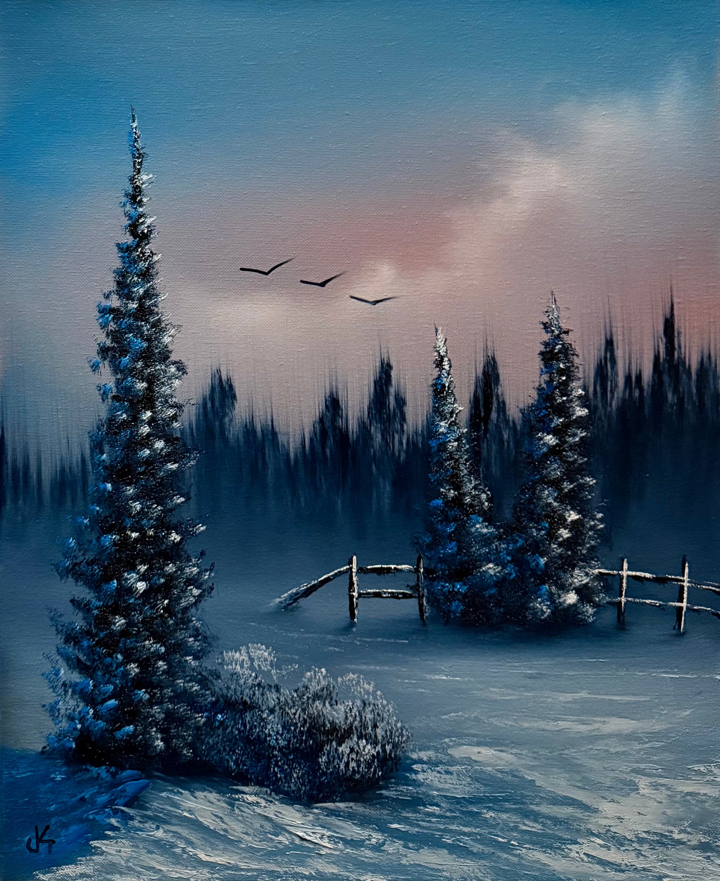 Painting #1581 - 16x20" Canvas - Winter Landscape