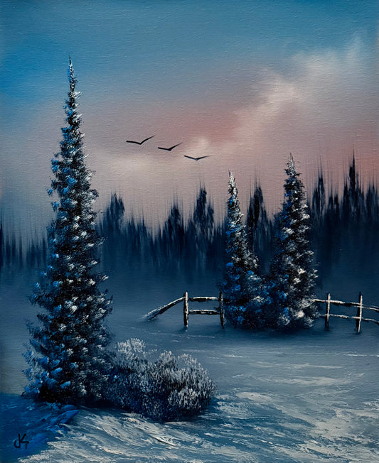 Painting #1581 - 16x20" Canvas - Winter Landscape