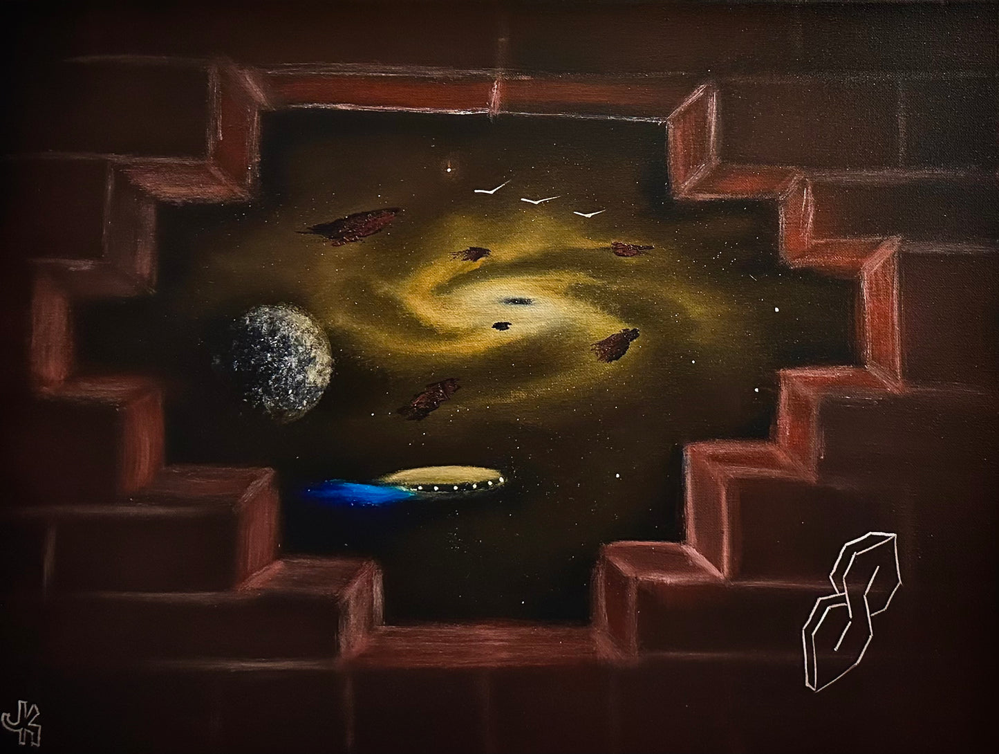 Painting #1458 - 18x24" Cosmic Graffiti