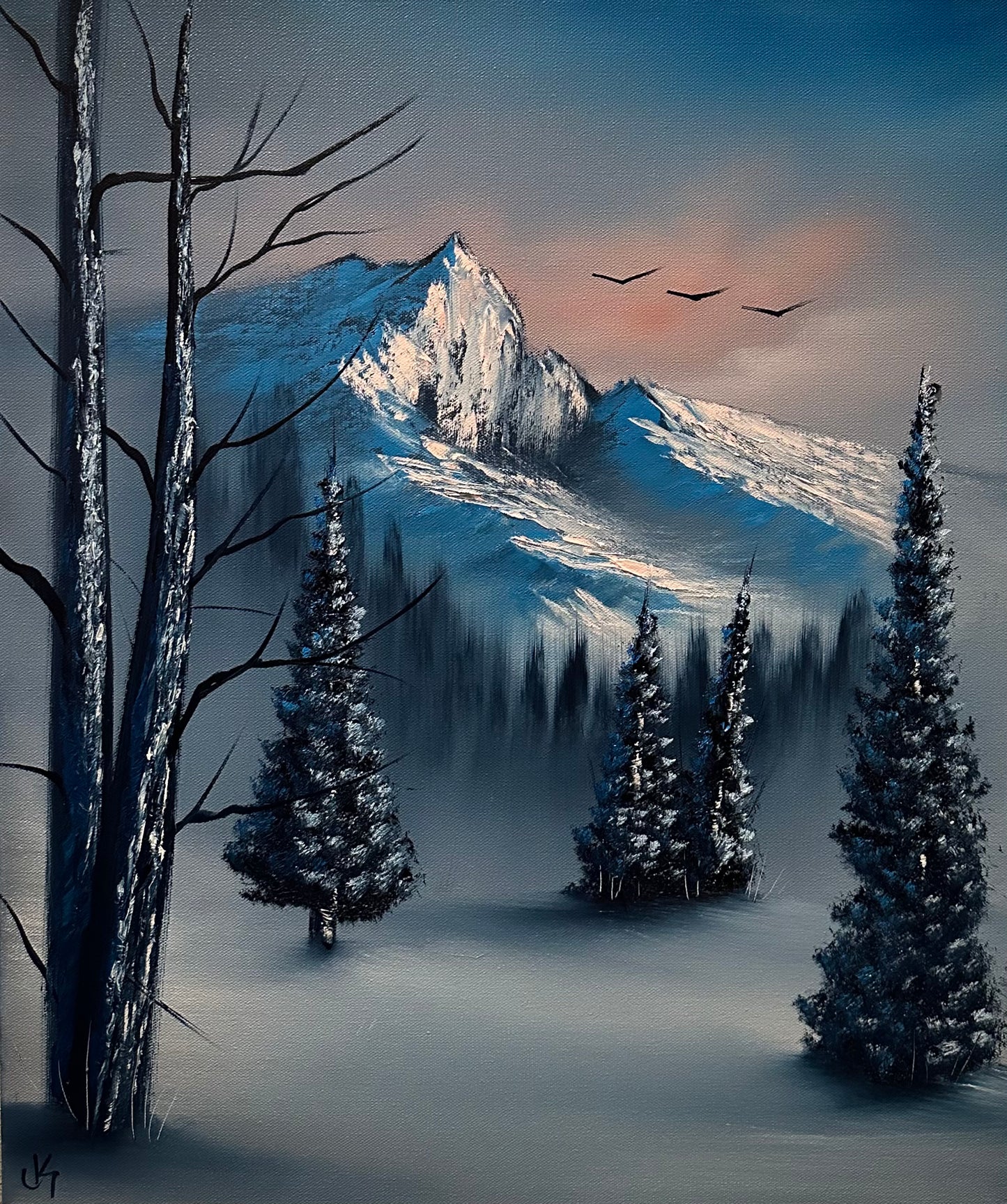 Painting #1462 - 18x24" Canvas - Winter Landscape