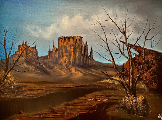 Painting #1419 - Vulture Valley - 18x24" Pro Series Canvas - Desert Landscape