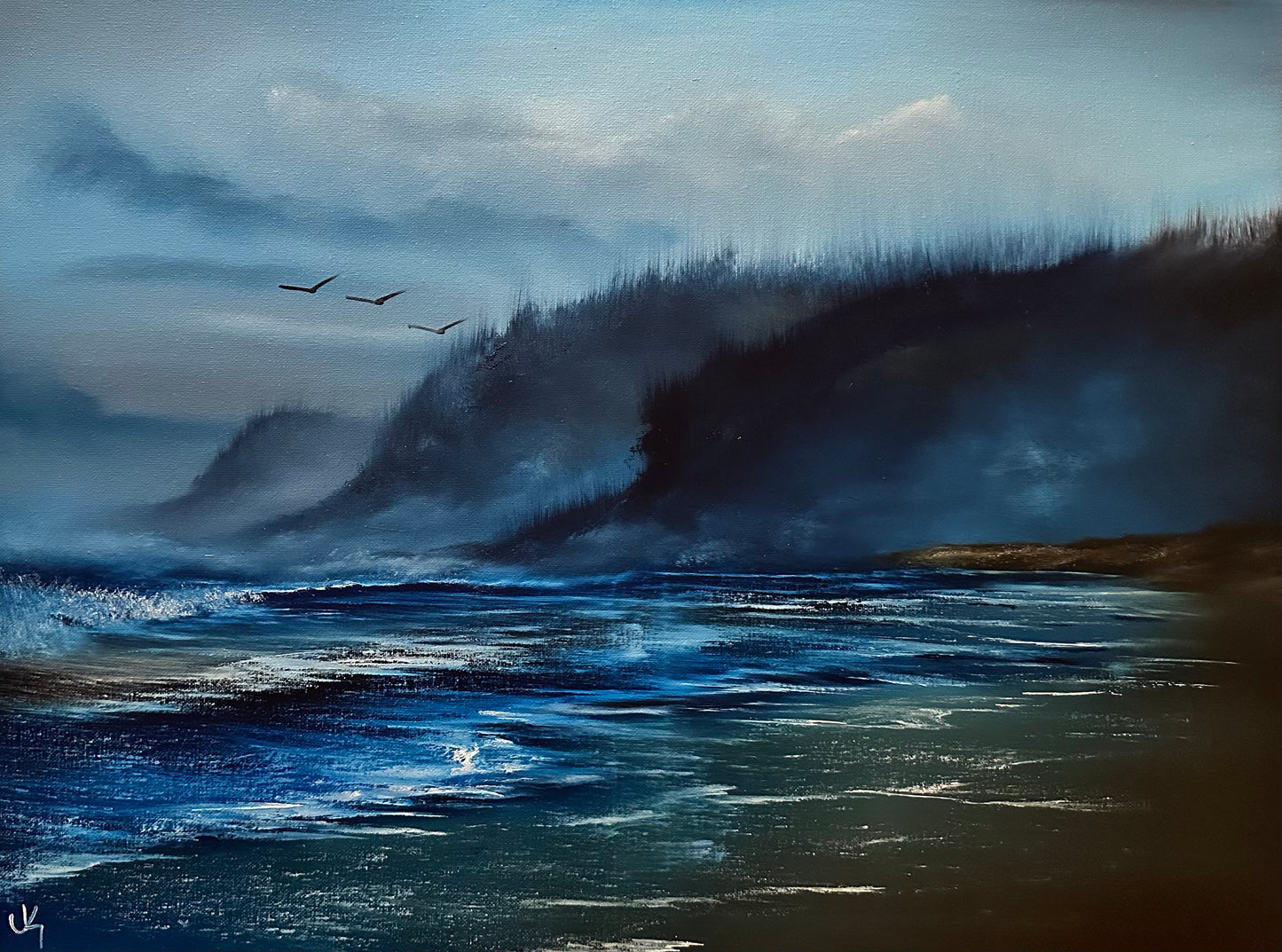 Painting #1539 - 18x24 Canvas - Heceta Beach Seascape