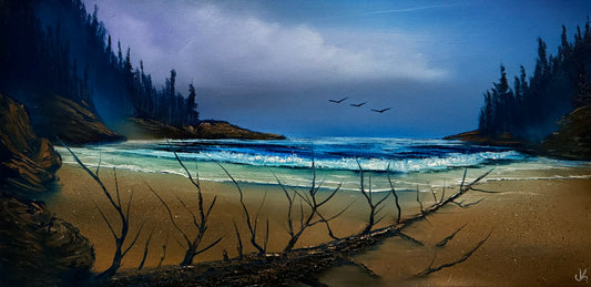 Painting #1559- 15x30 Pro Series Canvas - LED Light Remote control Seascape