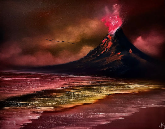 Painting #1534 - 16x20" Canvas - Mordor Seascape