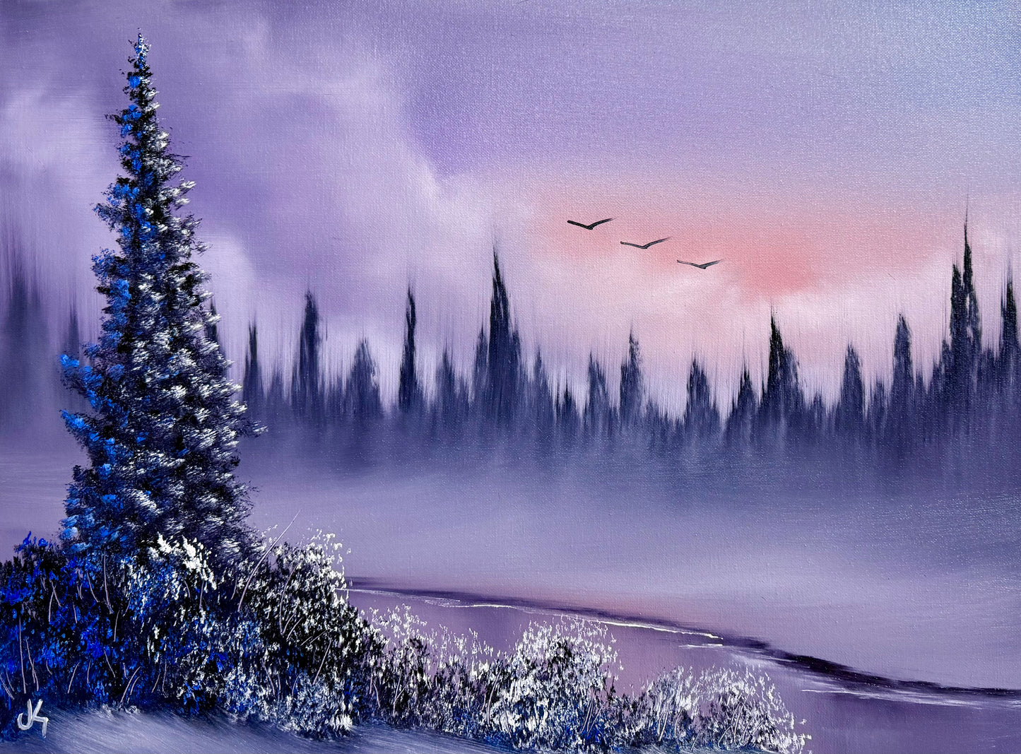 Painting #1622 - 18x24" Winter Landscape painted 12/26/24