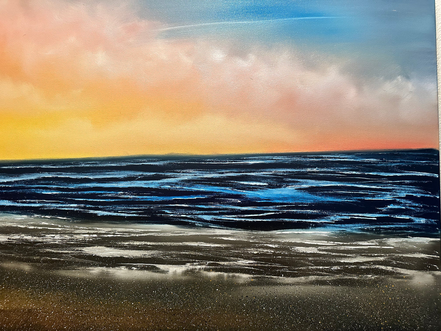 Painting #1381 - 24x48" Pro Series Canvas - Oregon Coast Seascape Painted LIVE ONLINE on 7/8/24