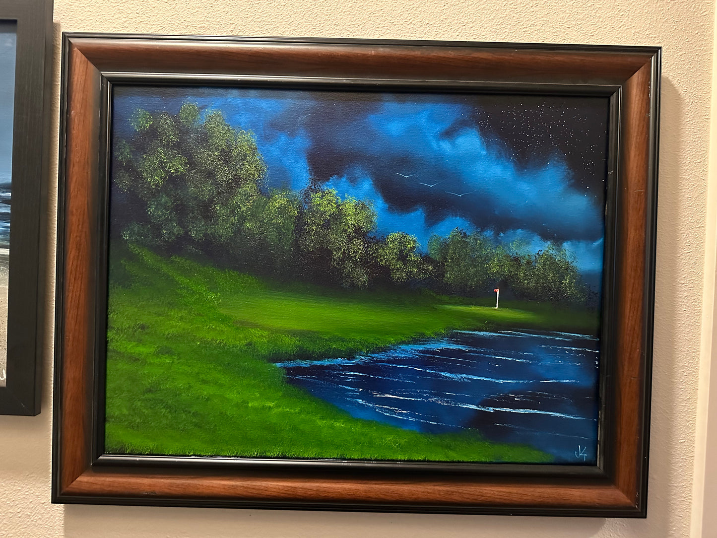 Painting #1391 - 18x24" Canvas - Golf Course At Night Painted on 7/14/24