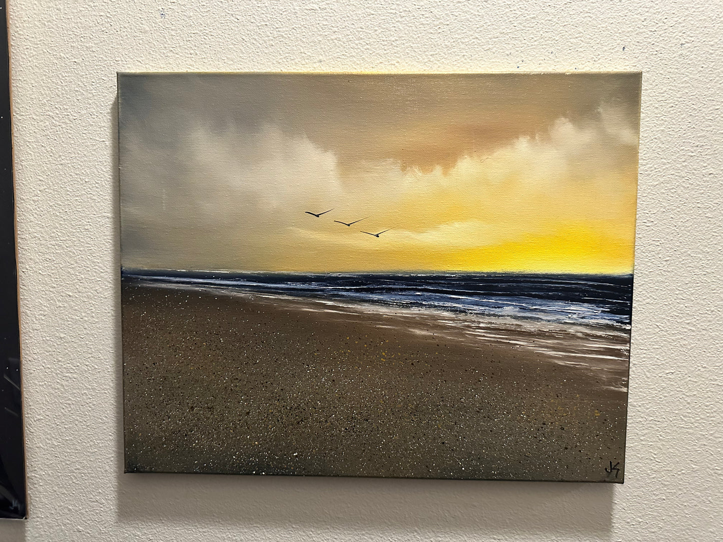 Painting #1399 - 16x20" Canvas - Sunset Seascape Painted on 7/20/24