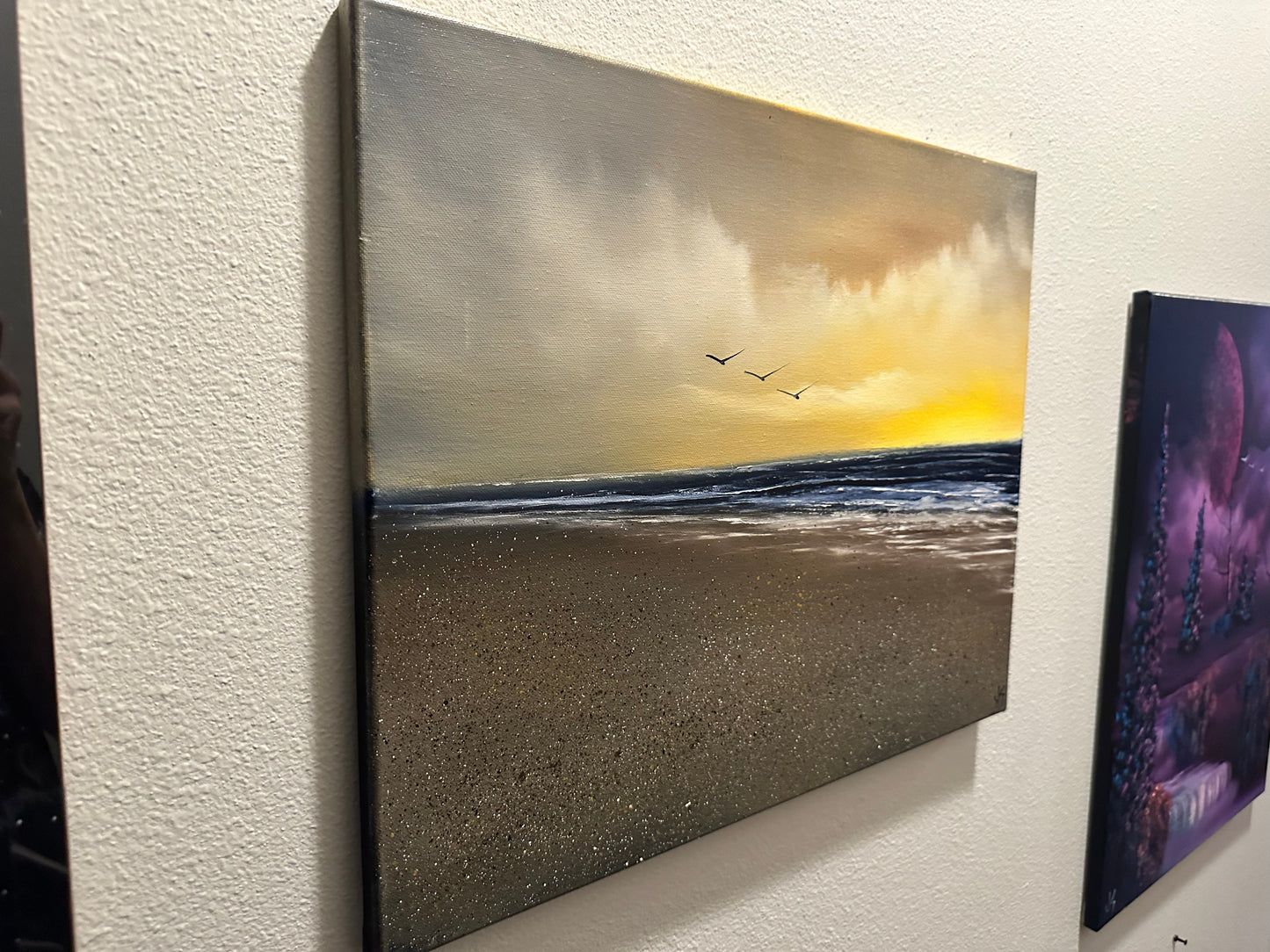 Painting #1399 - 16x20" Canvas - Sunset Seascape Painted on 7/20/24