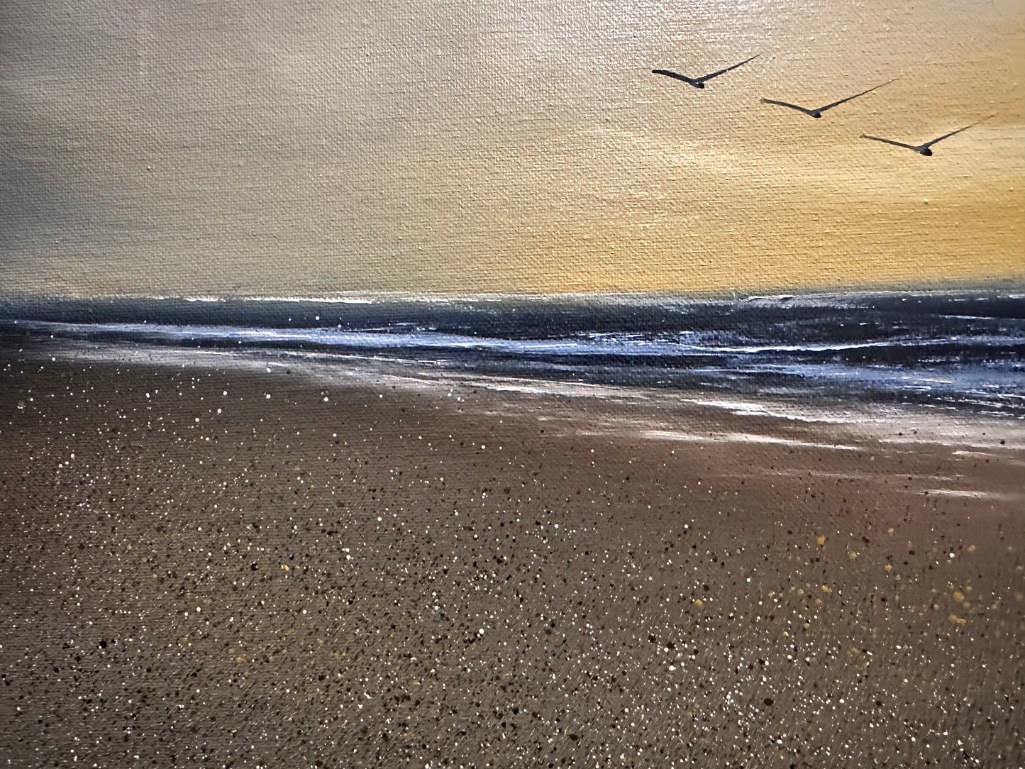 Painting #1399 - 16x20" Canvas - Sunset Seascape Painted on 7/20/24