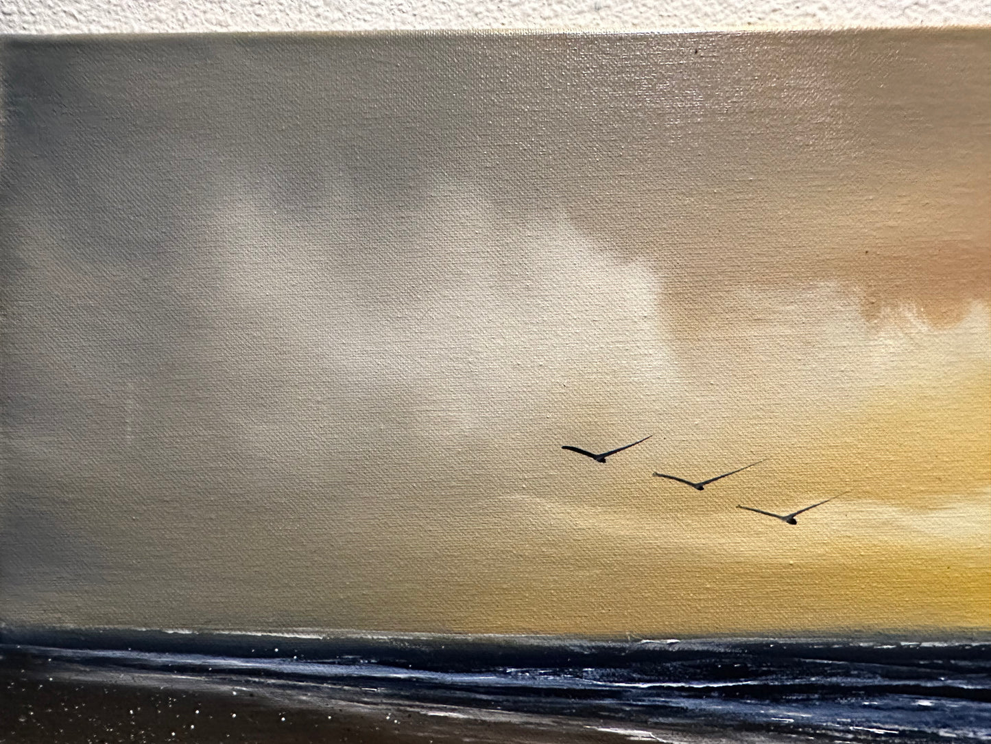 Painting #1399 - 16x20" Canvas - Sunset Seascape Painted on 7/20/24