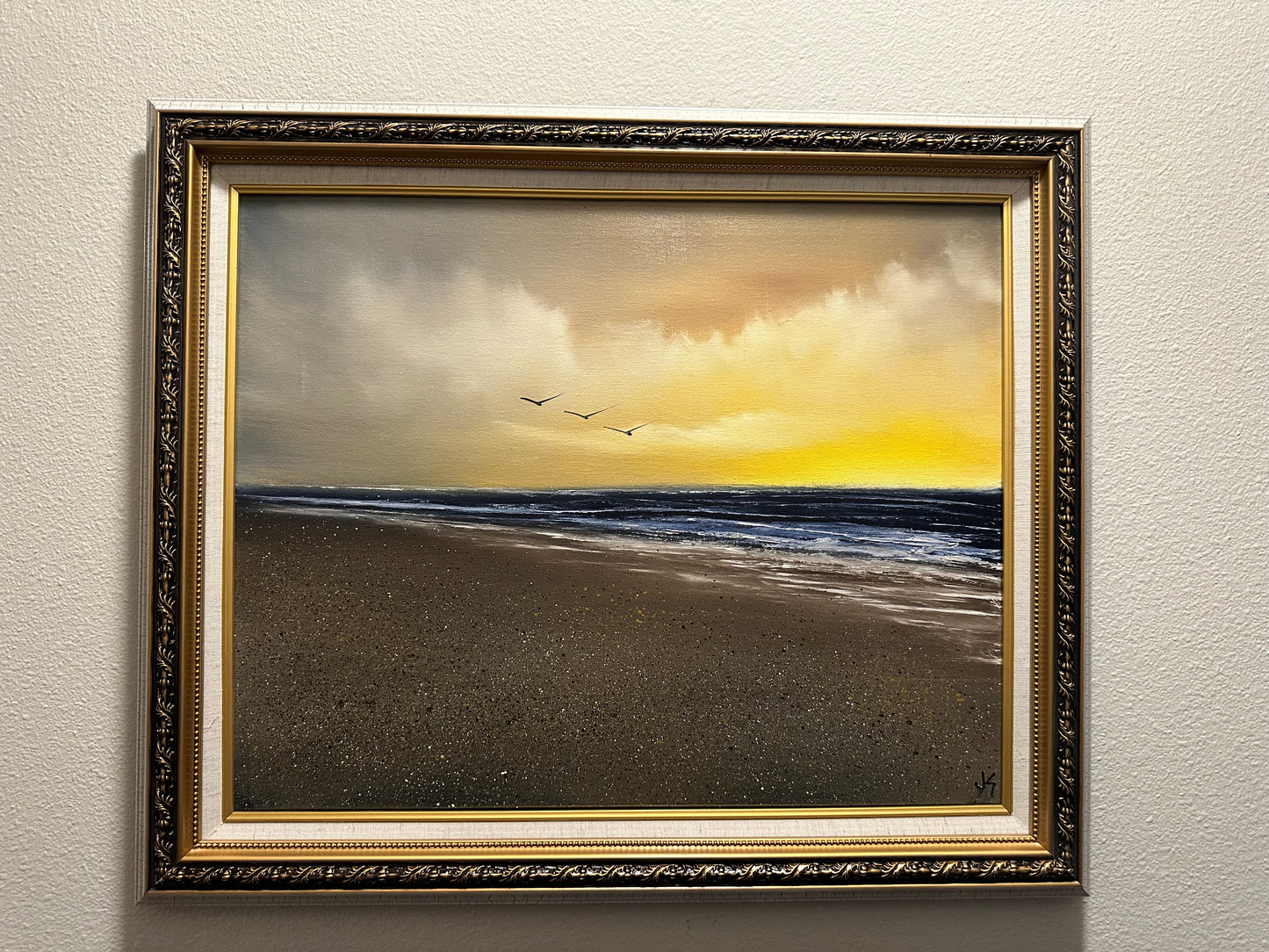 Painting #1399 - 16x20" Canvas - Sunset Seascape Painted on 7/20/24