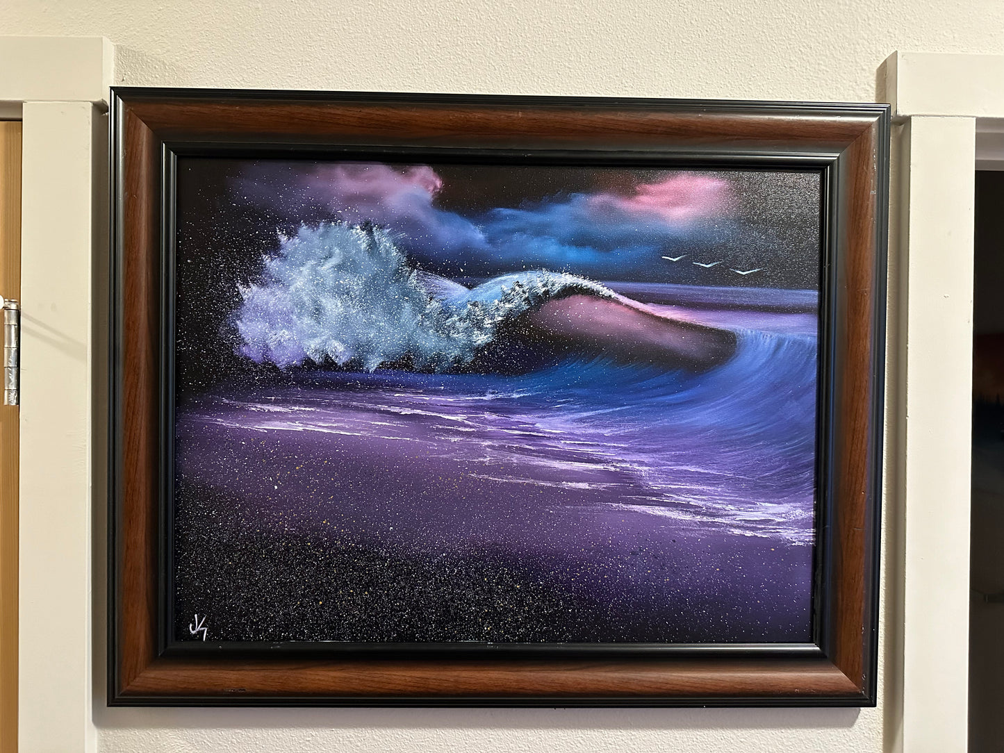 Painting #1407 - 18x24" Canvas - Night Seascape Painted on 7/25/24