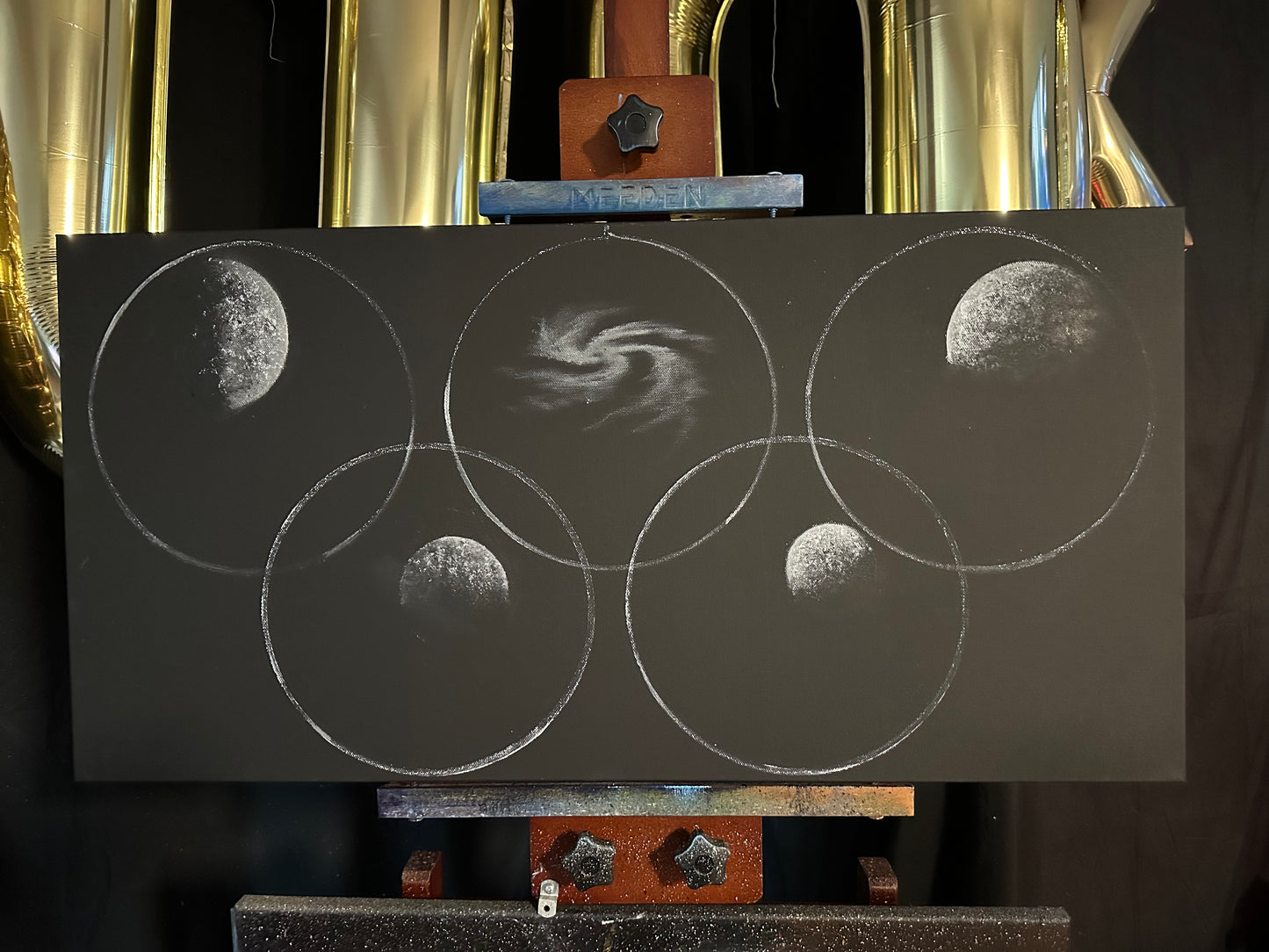 Painting 1423- 15x30" Pro Series Canvas Olympic Rings painted Live on TikTok 8/4/24 by PaintWithJosh