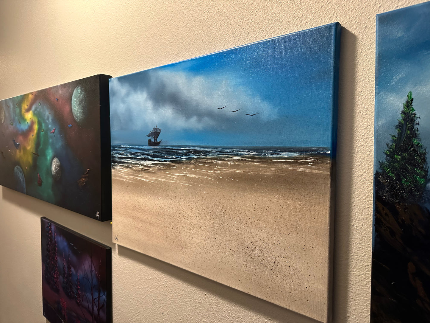 Painting #1424 - 18x24"  Canvas - Pirate Ship Oregon Seascape Painted on 8/4/24