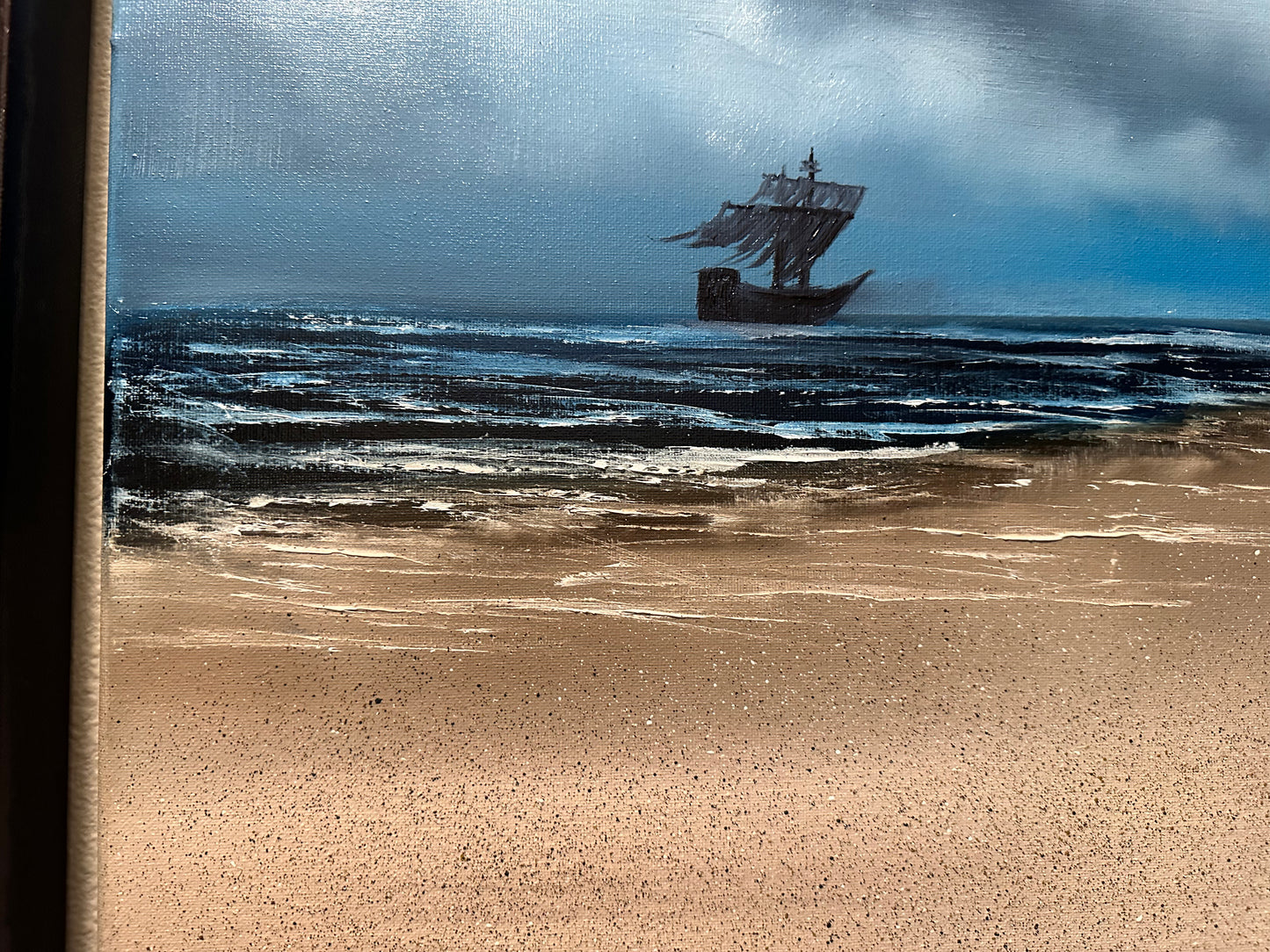 Painting #1424 - 18x24"  Canvas - Pirate Ship Oregon Seascape Painted on 8/4/24