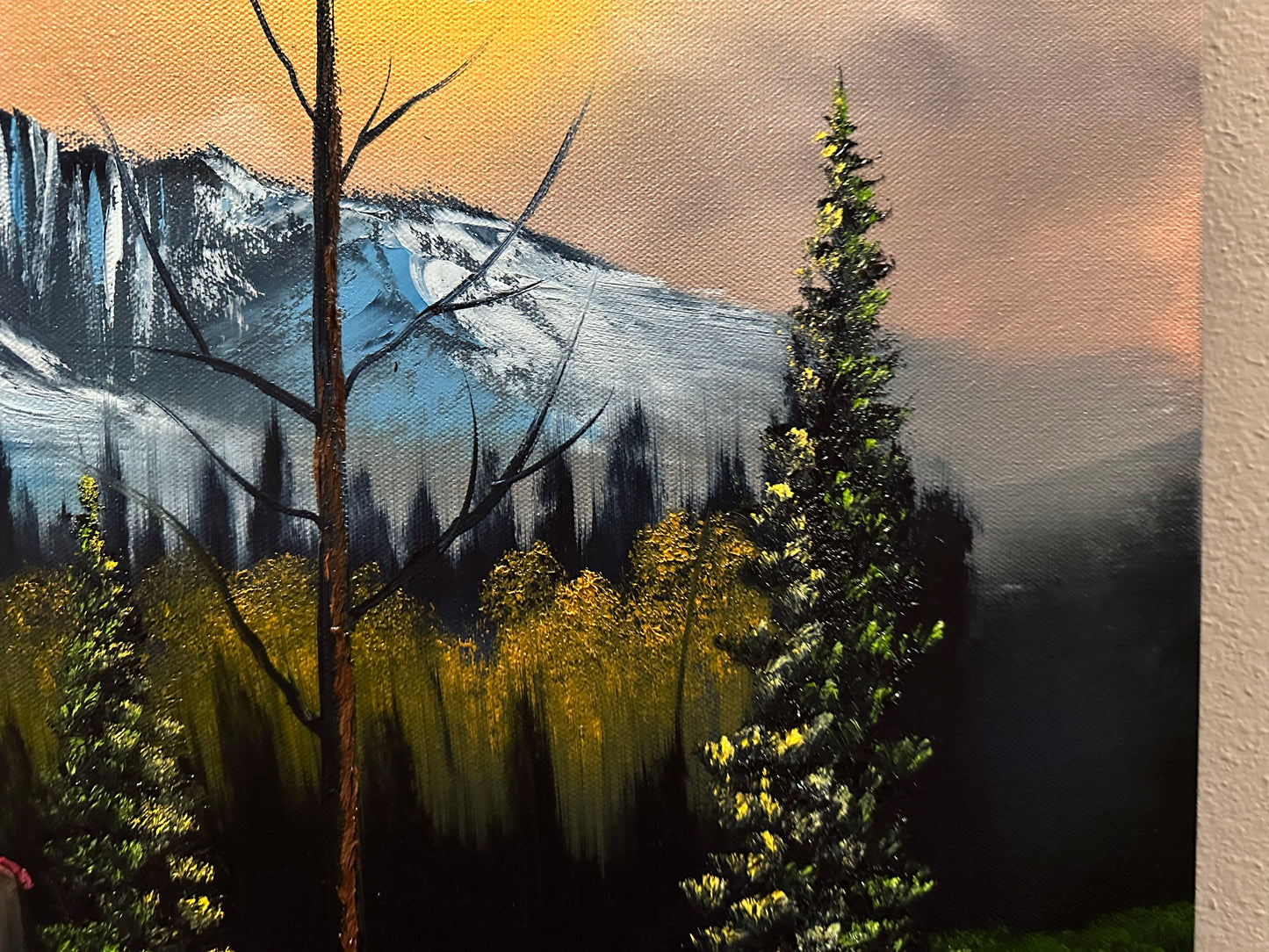 Painting 1431 - 24x30" Pro Series Canvas - Sunset Mountain painted Live on TikTok 8/9/24 by PaintWithJosh