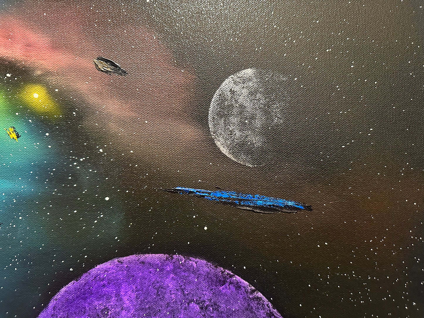 Painting 1441 - 16x40" Pro Series Canvas - Galaxy Black Hole - painted Live on TikTok 8/15/24 by PaintWithJosh