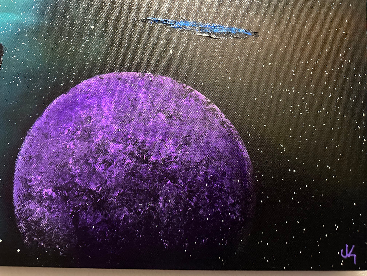 Painting 1441 - 16x40" Pro Series Canvas - Galaxy Black Hole - painted Live on TikTok 8/15/24 by PaintWithJosh