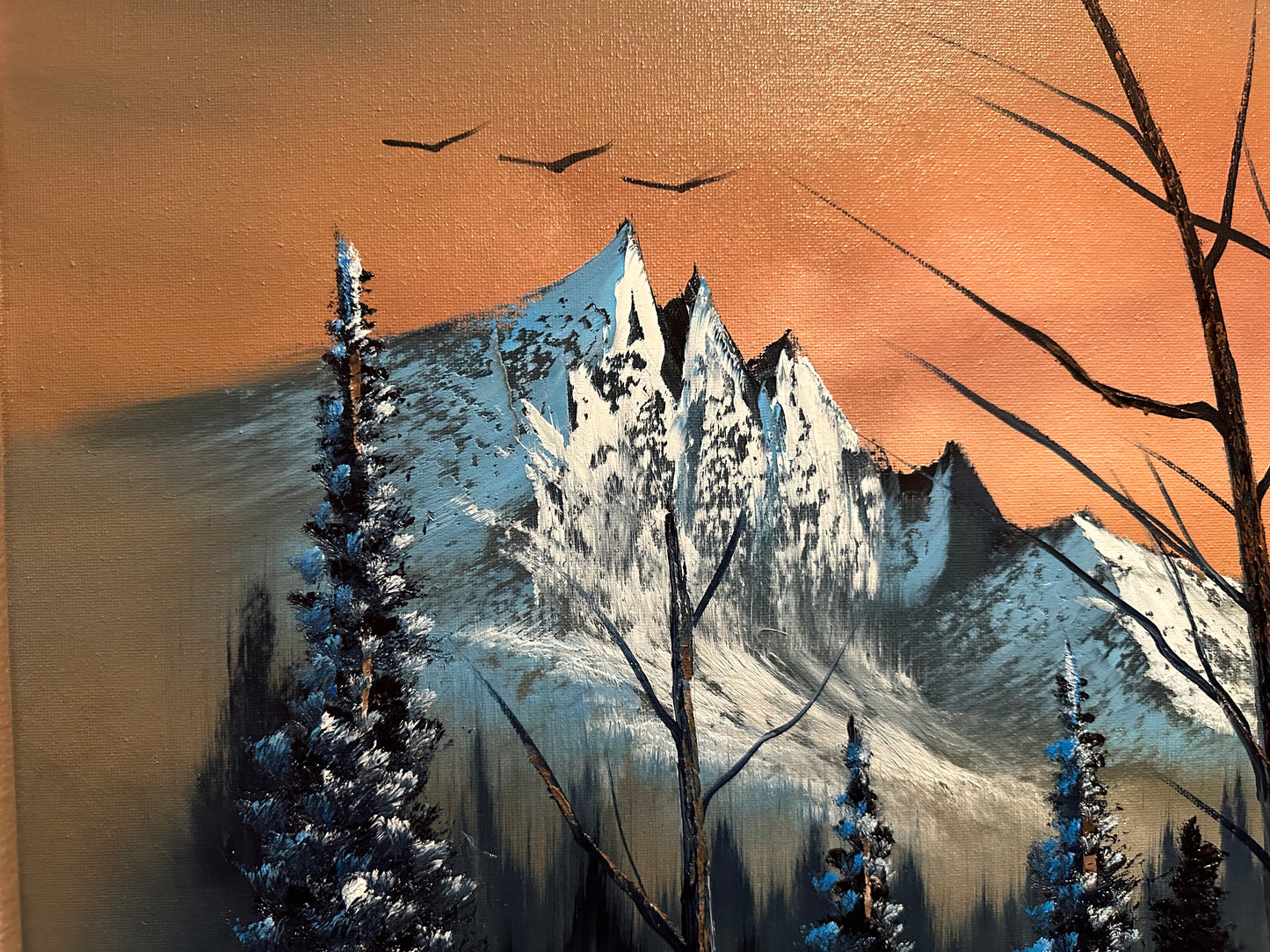 Painting #1442 - 18x24" Canvas - Winter Mountain Landscape