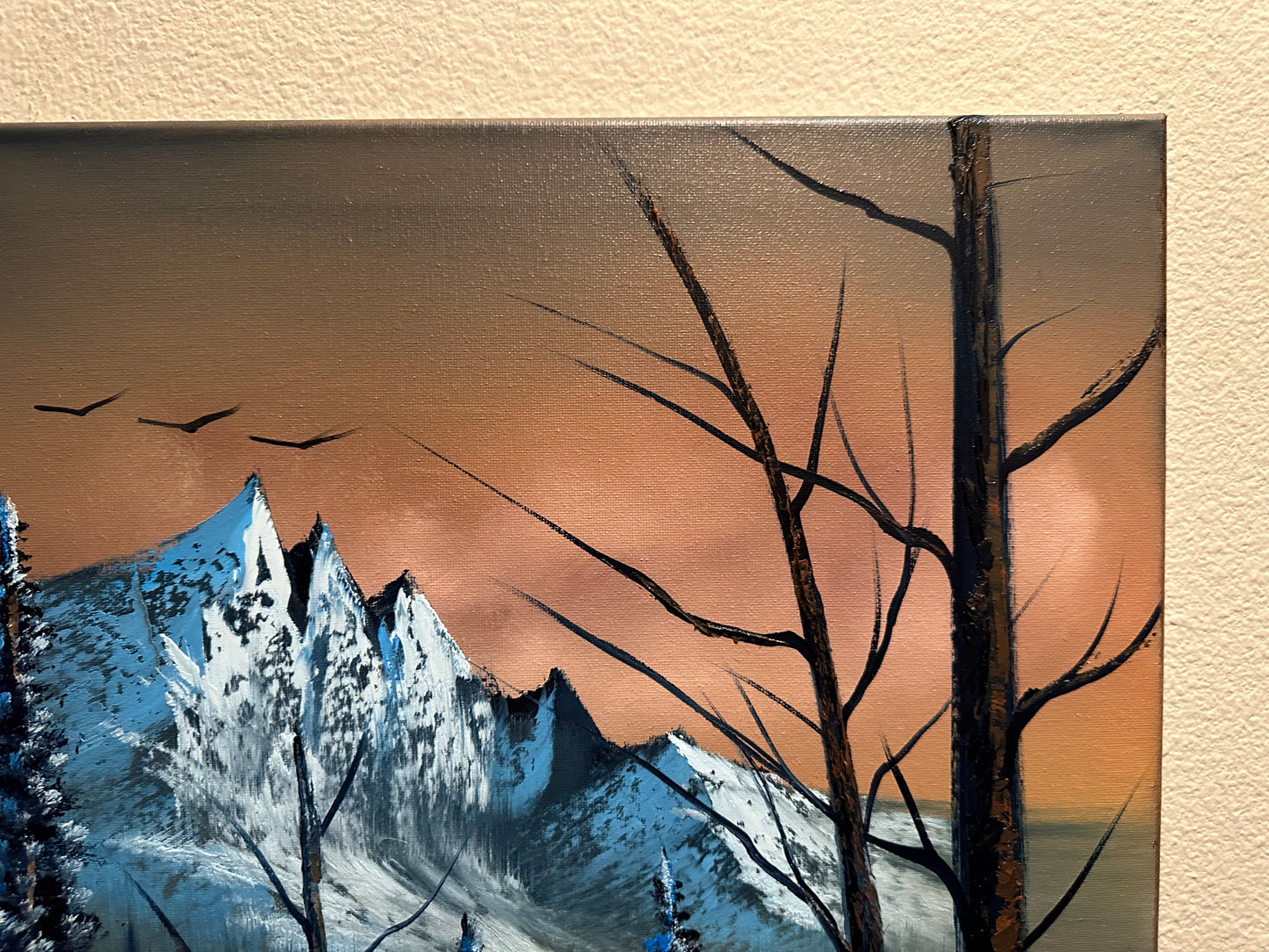 Painting #1442 - 18x24" Canvas - Winter Mountain Landscape