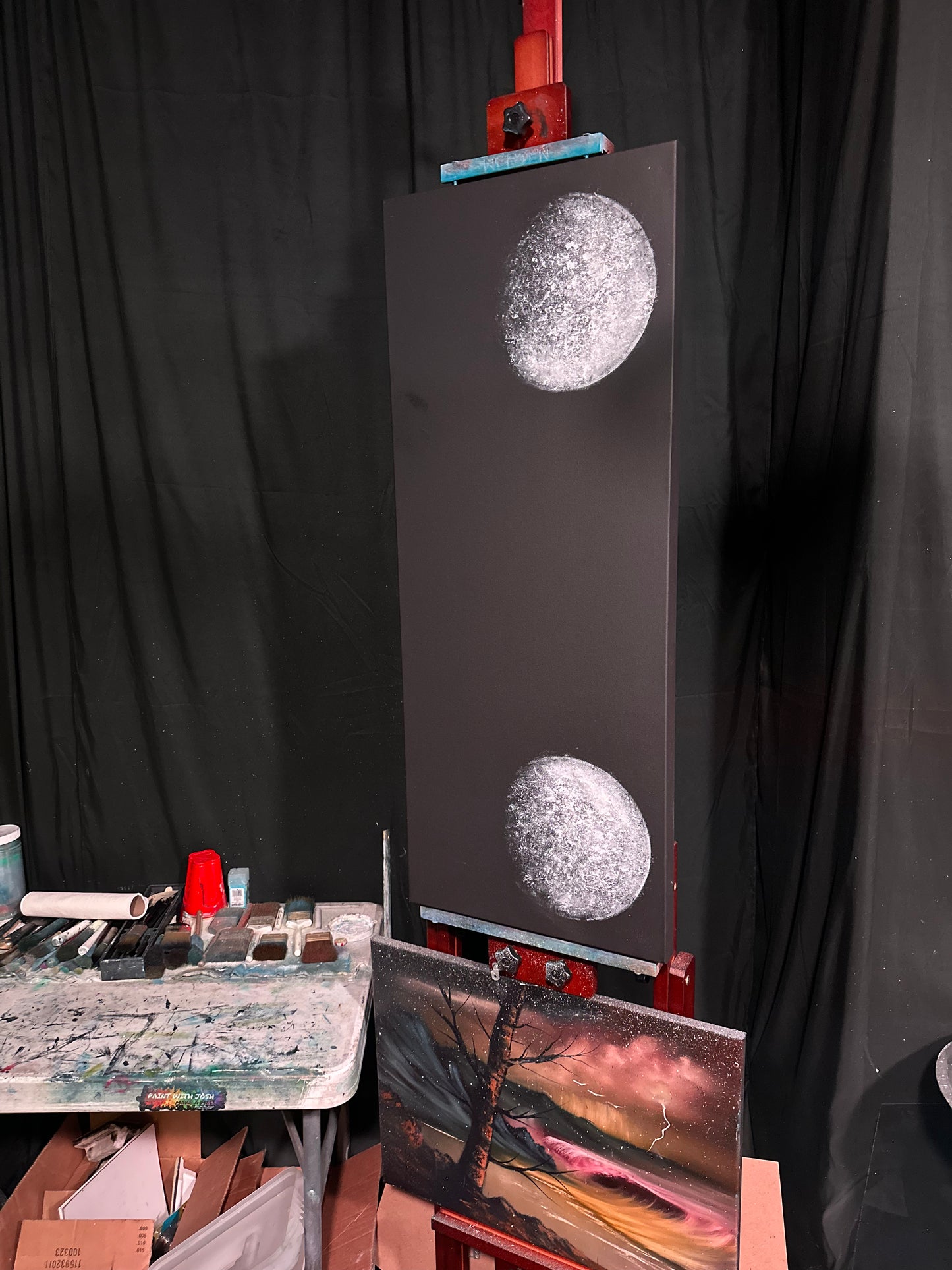 Painting 1445 - 16x40" Pro Series Canvas - Full Moon Reflection