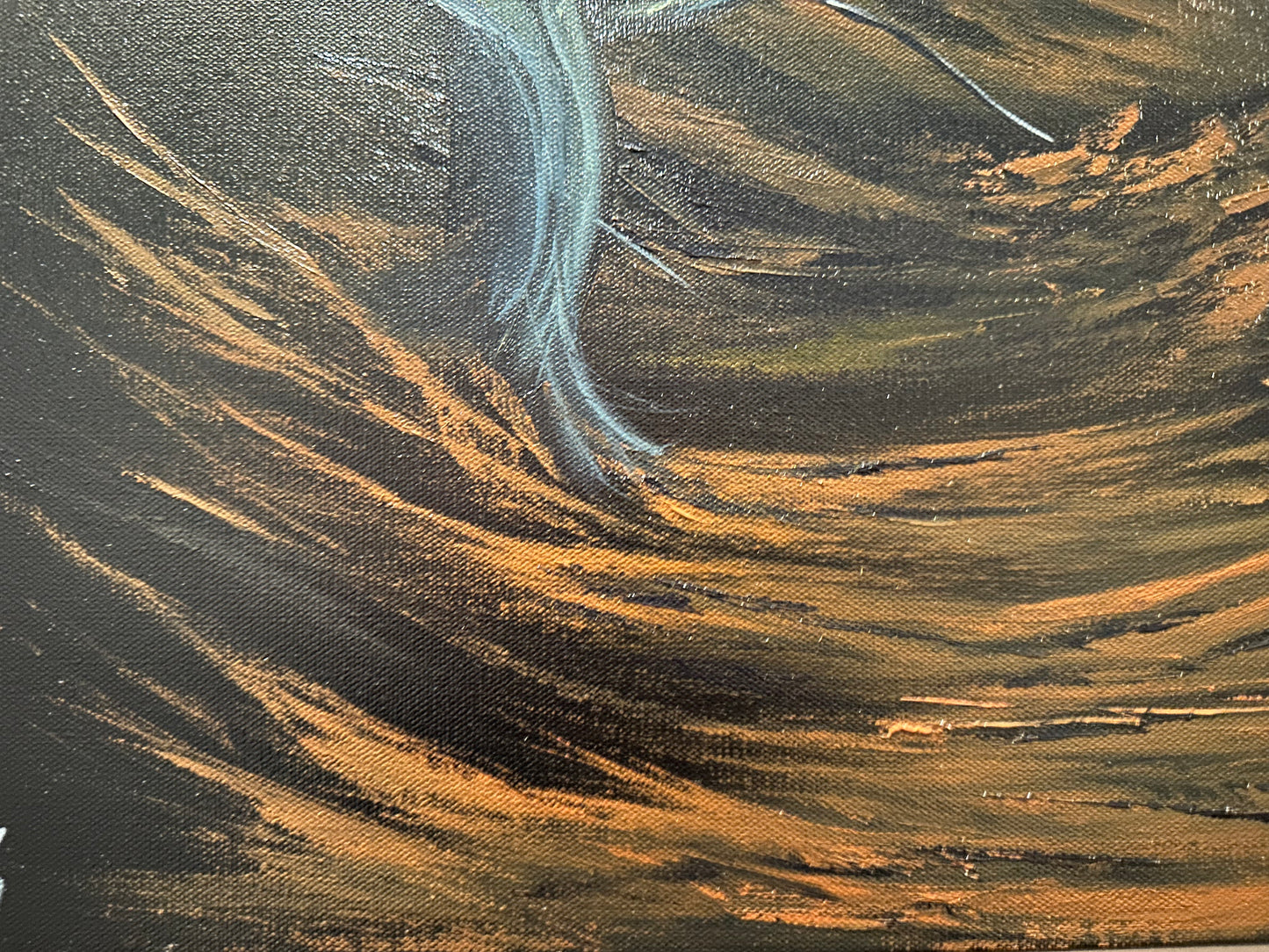 Painting #1455 - 20x24" Pro Series Canvas - UFO Mountain Waterfall Landscape