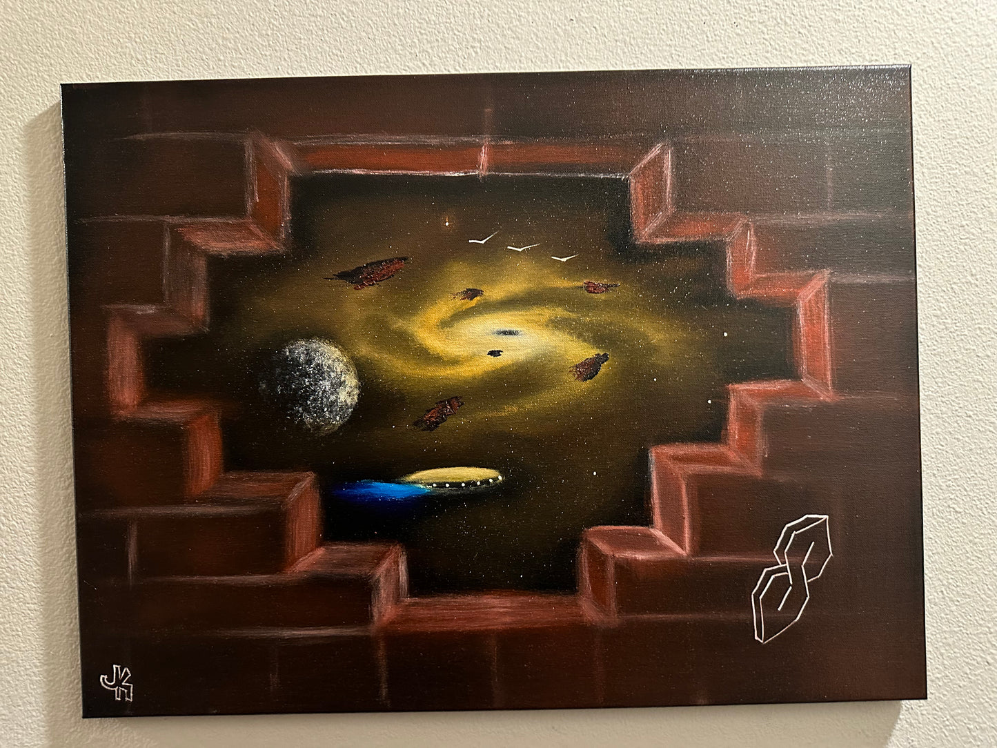 Painting #1458 - 18x24" Cosmic Graffiti