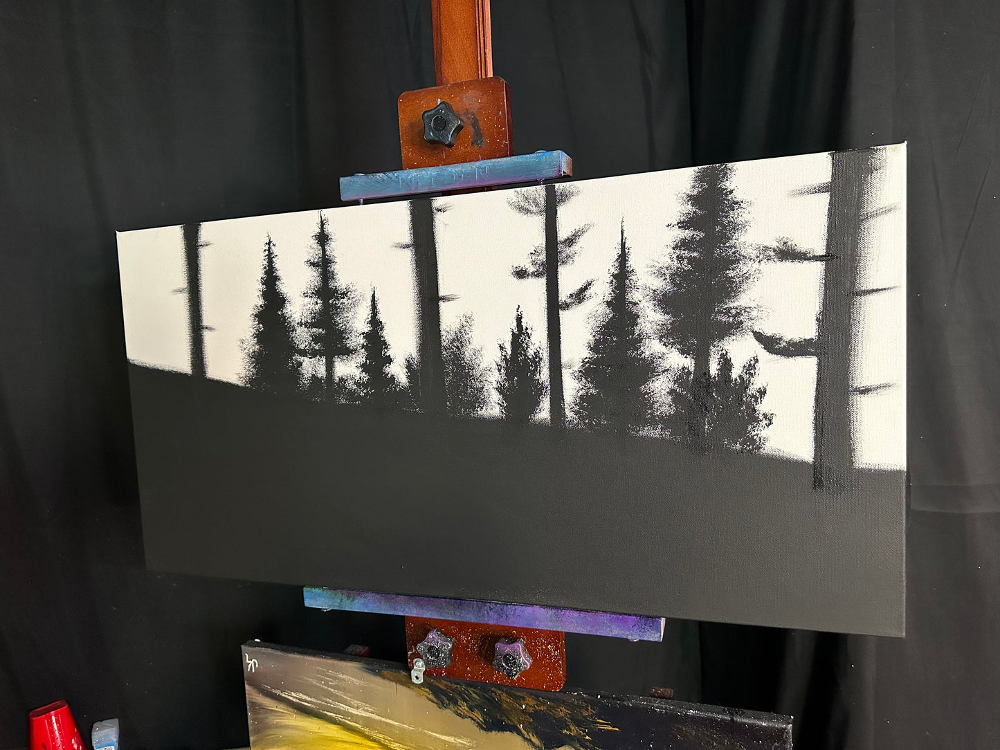 Painting #1472 - 15x30" Canvas - Douglas Fir Landscape